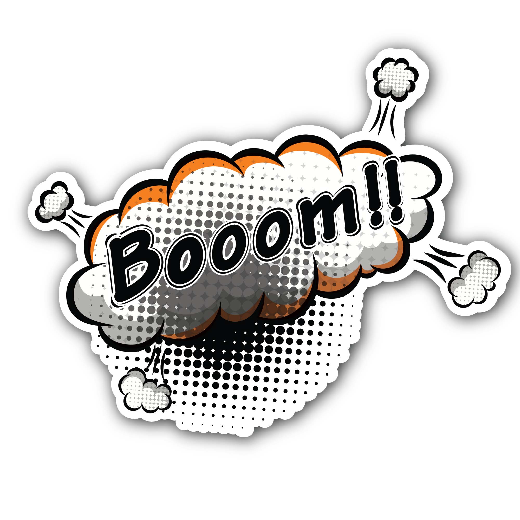 Boom Clouds Gas Art Sticker, Waterproof Vinyl Decal Sticker Indoor Or Outdoor 2 (Pieces) 3" and 5"
