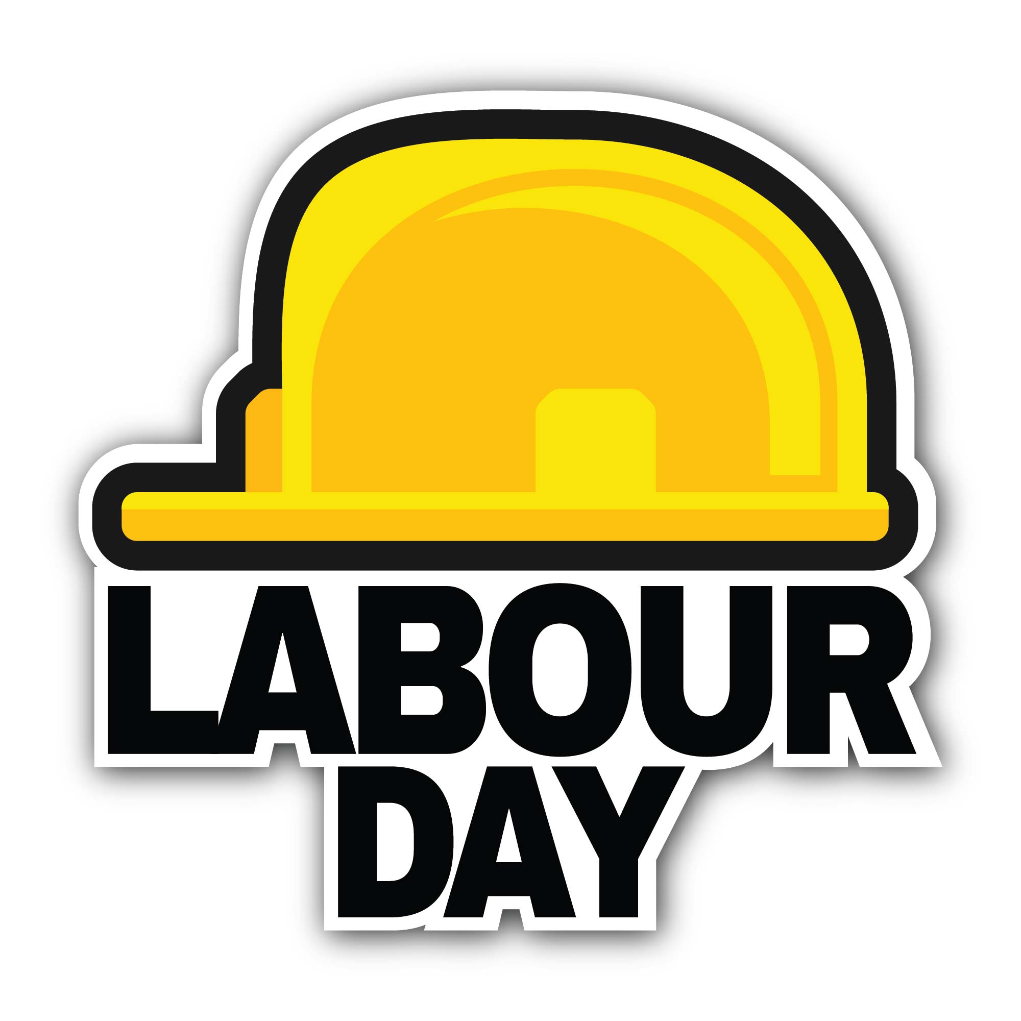 Labour Day Sticker, Waterproof Vinyl Decal Sticker Indoor Or Outdoor 2 (Pieces) 3" and 5"