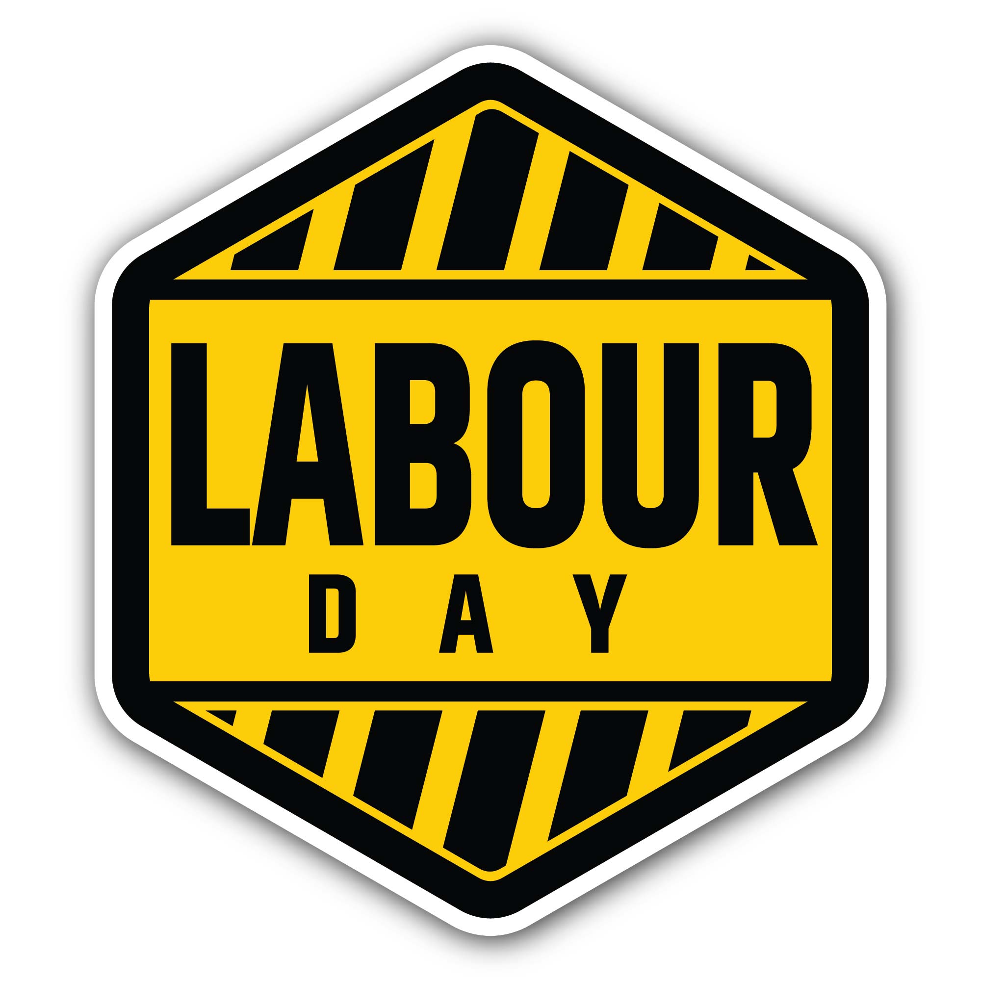 Labour Day Sign Sticker, Waterproof Vinyl Decal Sticker Indoor Or Outdoor 2 (Pieces) 3" and 5"