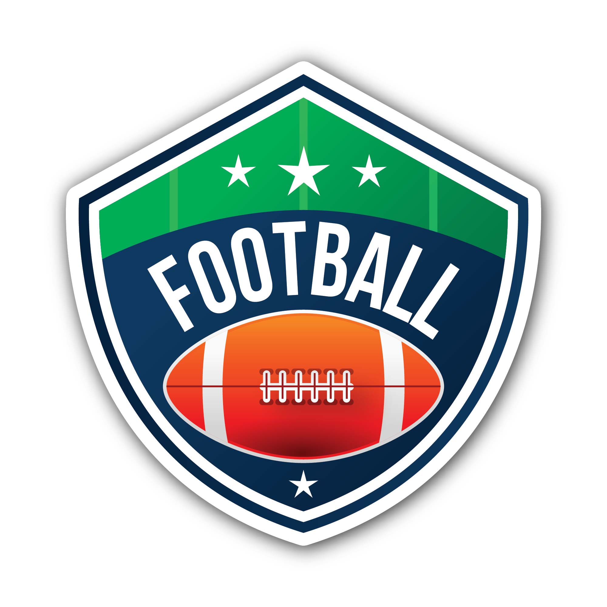Football Sports Club Team Symbol Sticker, Waterproof Vinyl Decal Sticker Indoor Or Outdoor 2 (Pieces) 3" and 5"