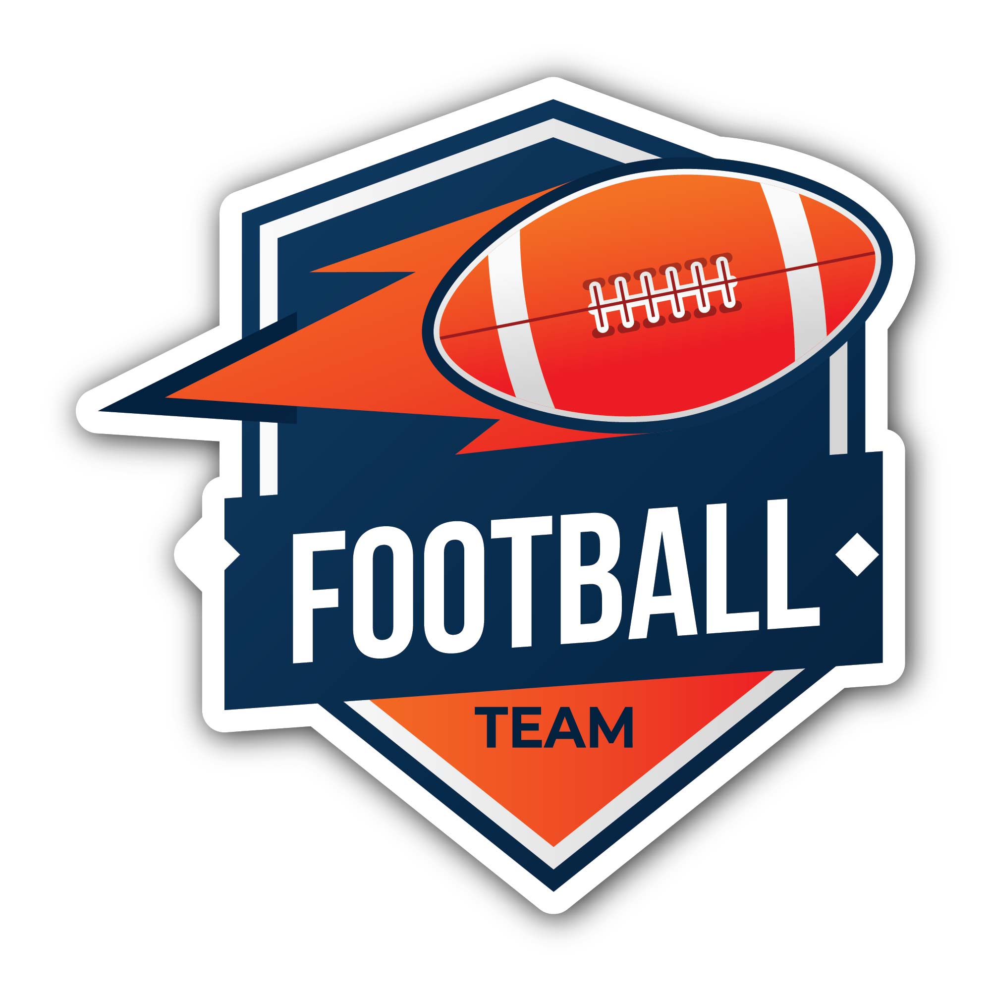 Football Team Logo Sticker, Waterproof Vinyl Decal Sticker Indoor Or Outdoor 2 (Pieces) 3" and 5"