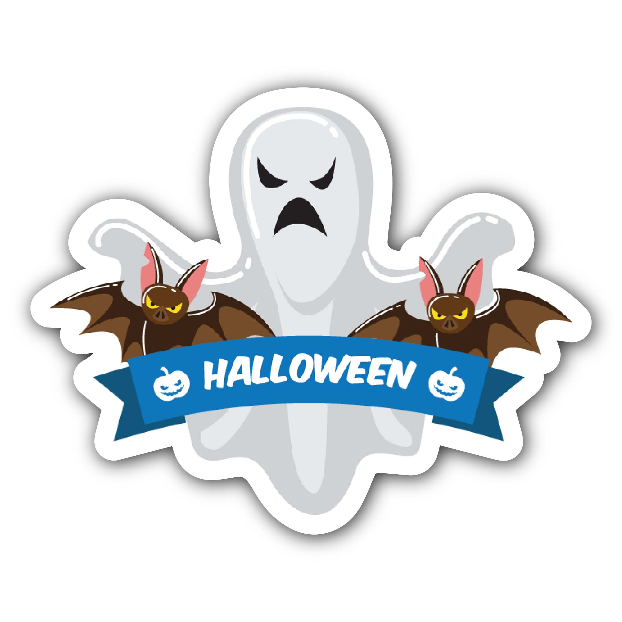 Spooky Halloween Sticker, Waterproof Vinyl Decal Sticker Indoor Or Outdoor 2 (Pieces) 3" and 5"