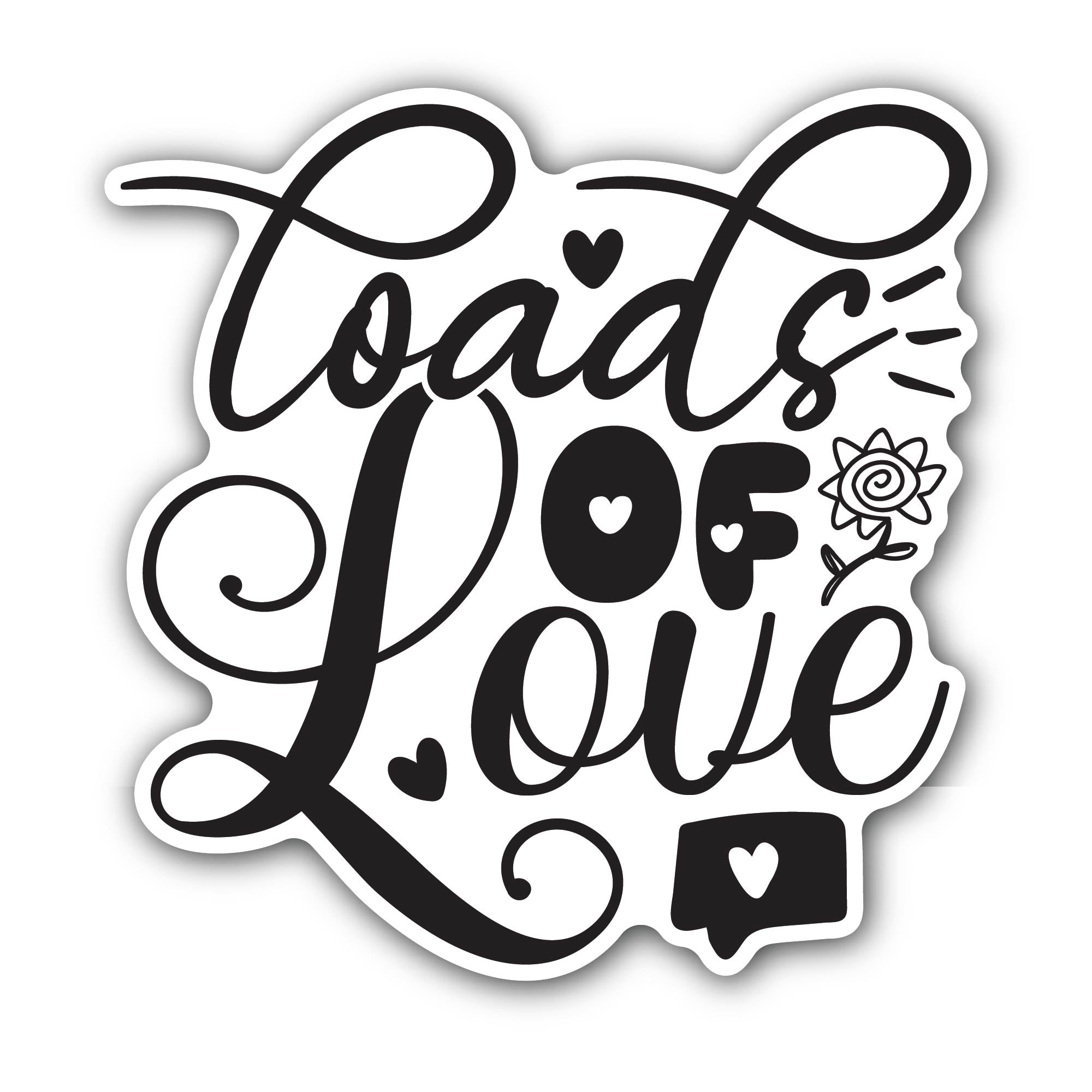 Loads of Love Sticker, Waterproof Vinyl Decal Sticker Indoor Or Outdoor 2 (Pieces) 3" and 5"