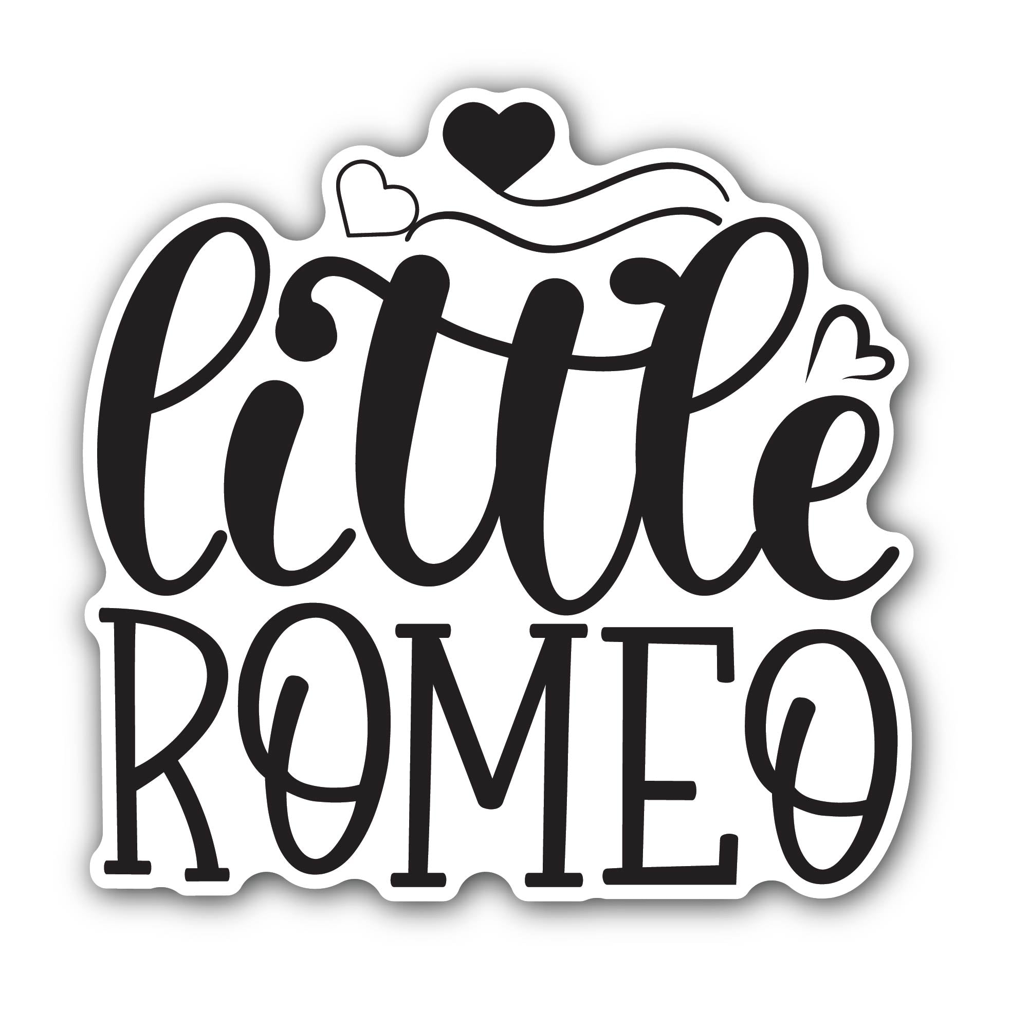 Little Romeo Sticker, Waterproof Vinyl Decal Sticker Indoor Or Outdoor 2 (Pieces) 3" and 5"