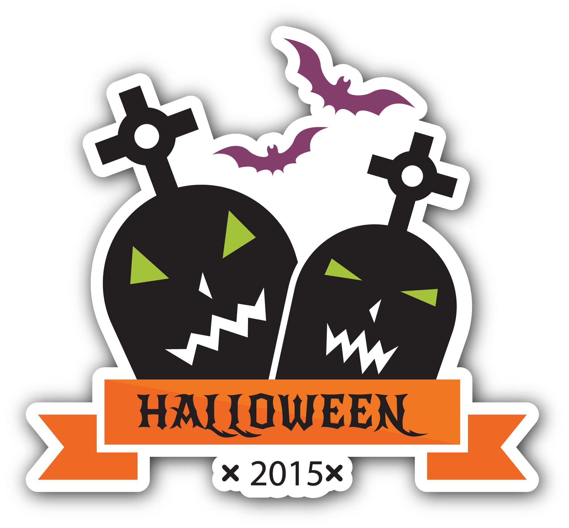 Spooky Halloween Tombstone Sticker, Waterproof Vinyl Decal Sticker Indoor Or Outdoor 2 (Pieces) 3" and 5"