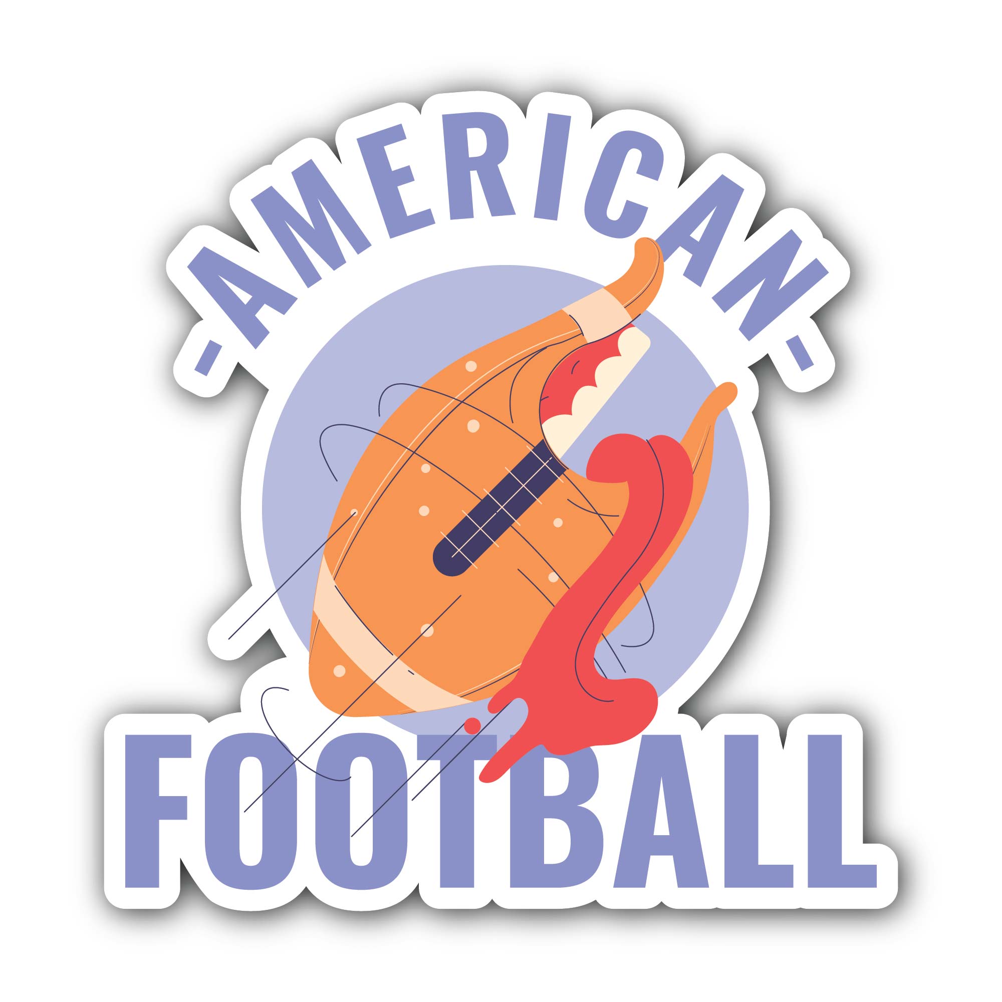 American Football Monster Sticker, Waterproof Vinyl Decal Sticker Indoor Or Outdoor 2 (Pieces) 3" and 5"