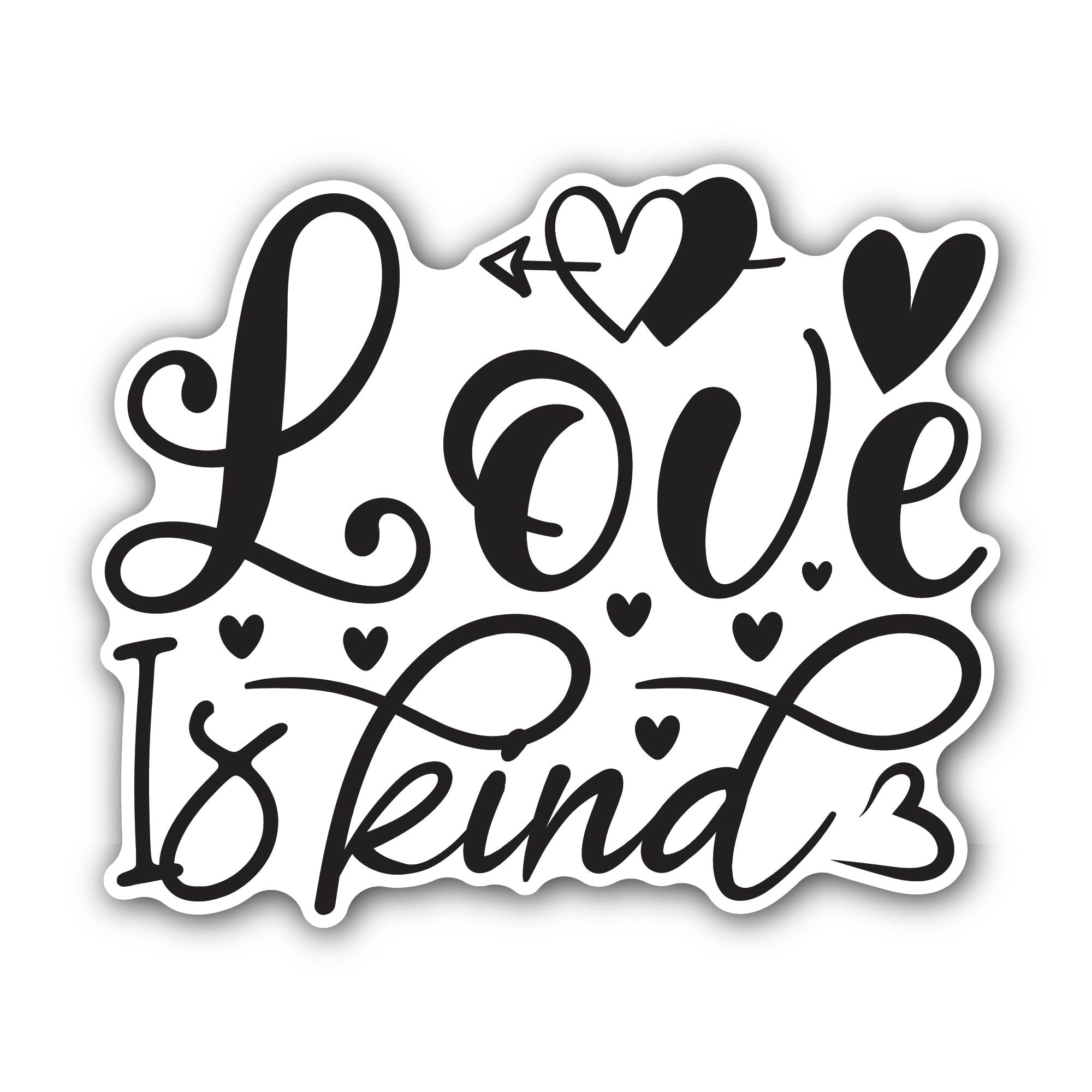 Love is Kind Sticker, Waterproof Vinyl Decal Sticker Indoor Or Outdoor 2 (Pieces) 3" and 5"
