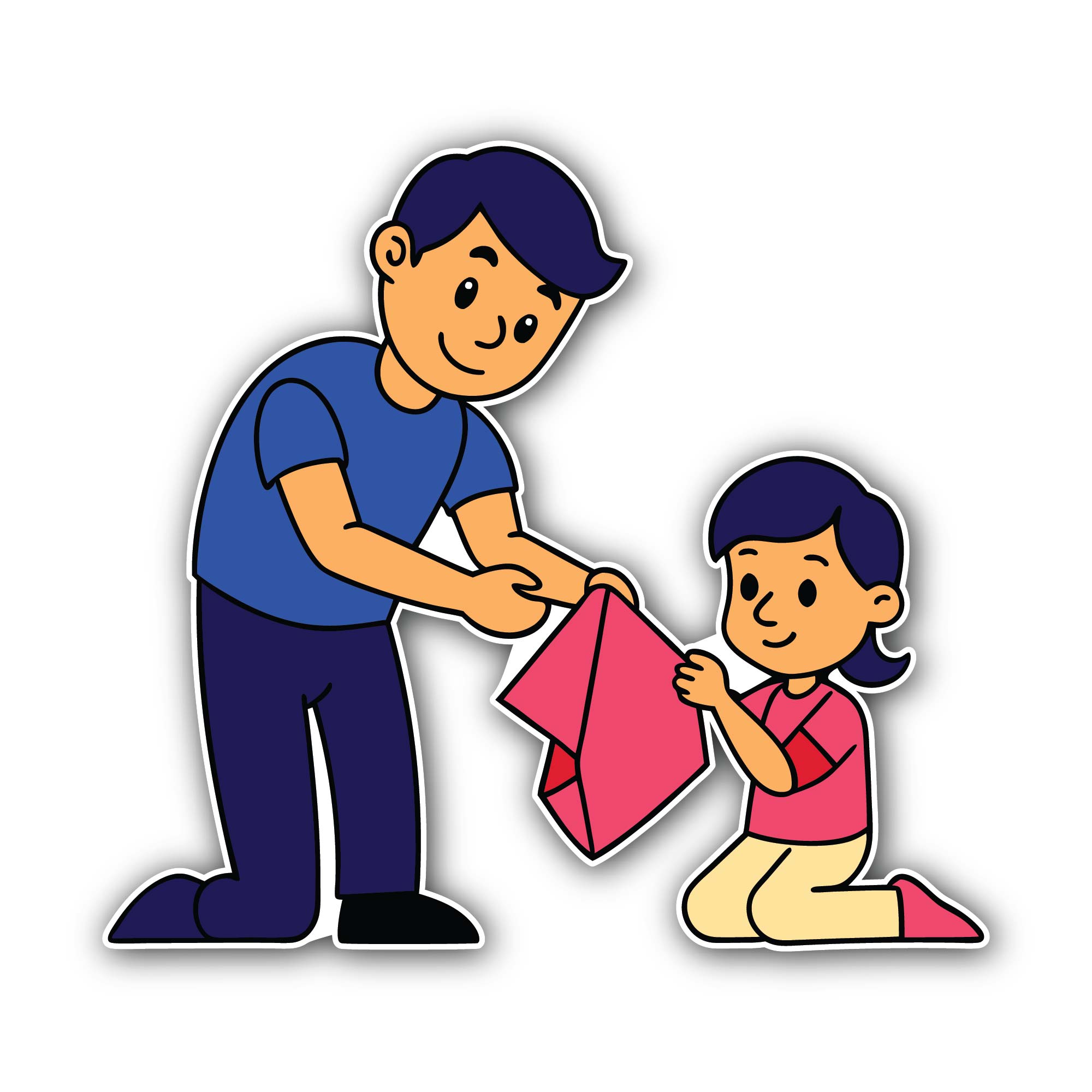Family Time Sticker, Waterproof Vinyl Decal Sticker Indoor Or Outdoor 2 (Pieces) 3" and 5"