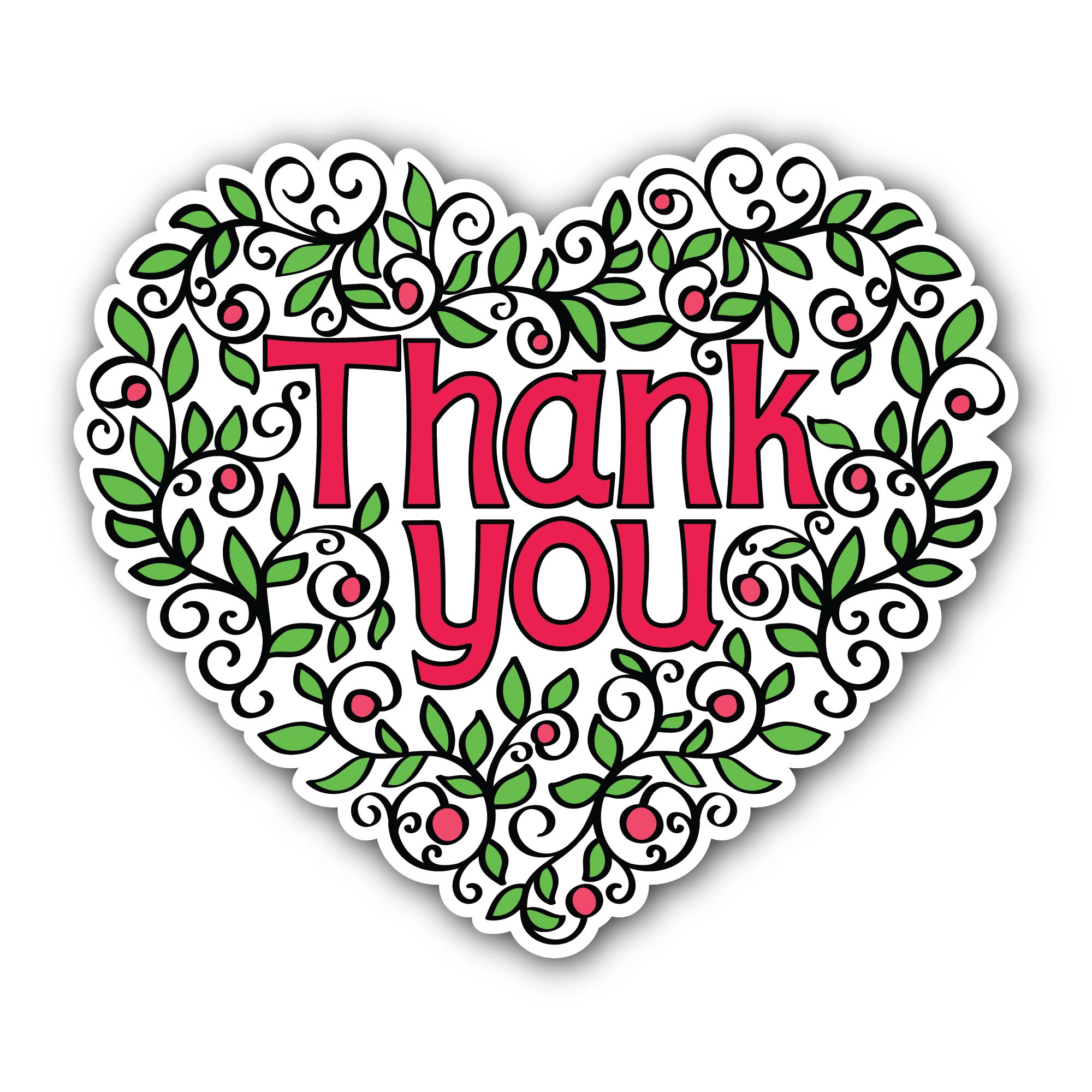 Thank you Sticker, Waterproof Vinyl Decal Sticker Indoor Or Outdoor 2 (Pieces) 3" and 5"