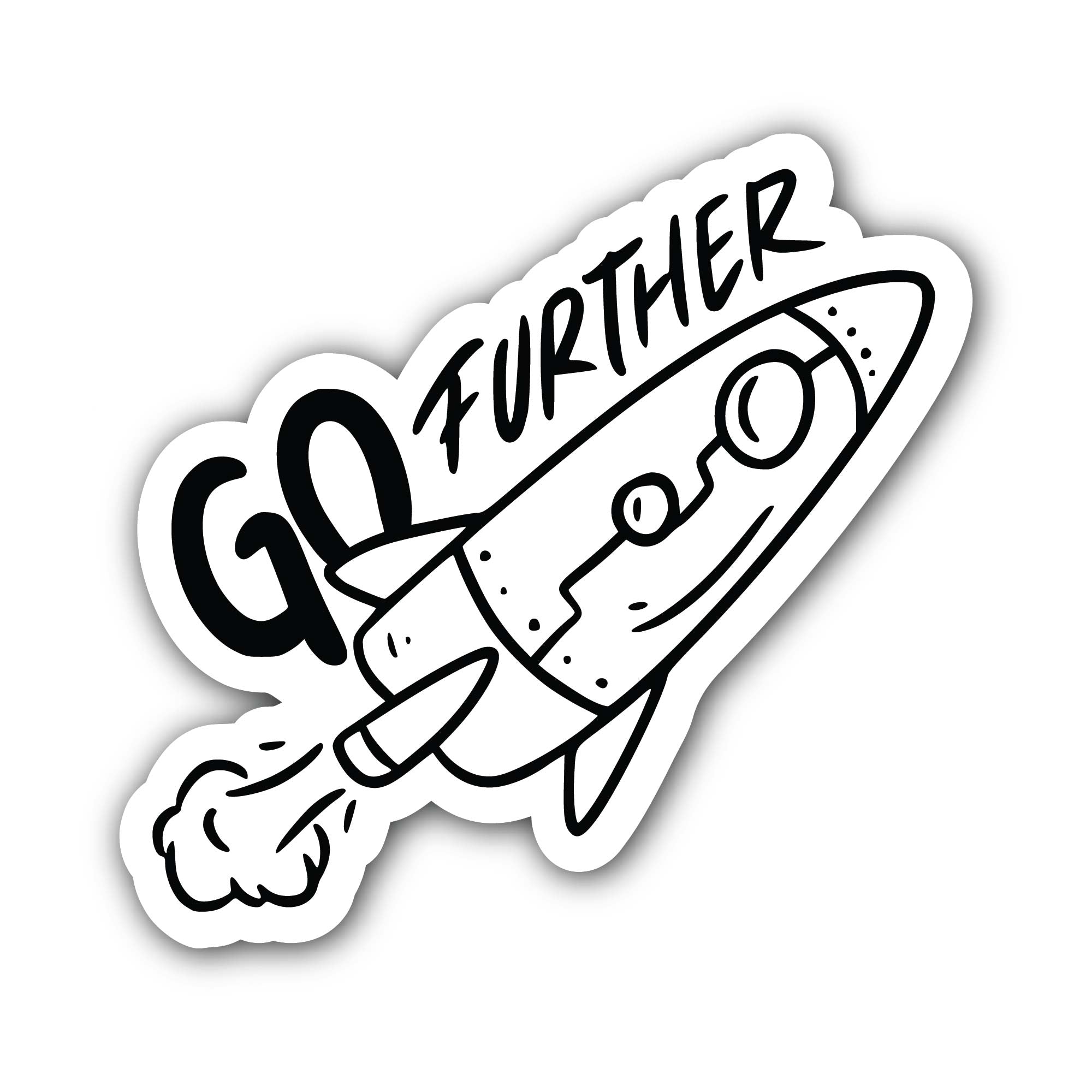 Rocket Sticker, Waterproof Vinyl Decal Sticker Indoor Or Outdoor 2 (Pieces) 3" and 5"
