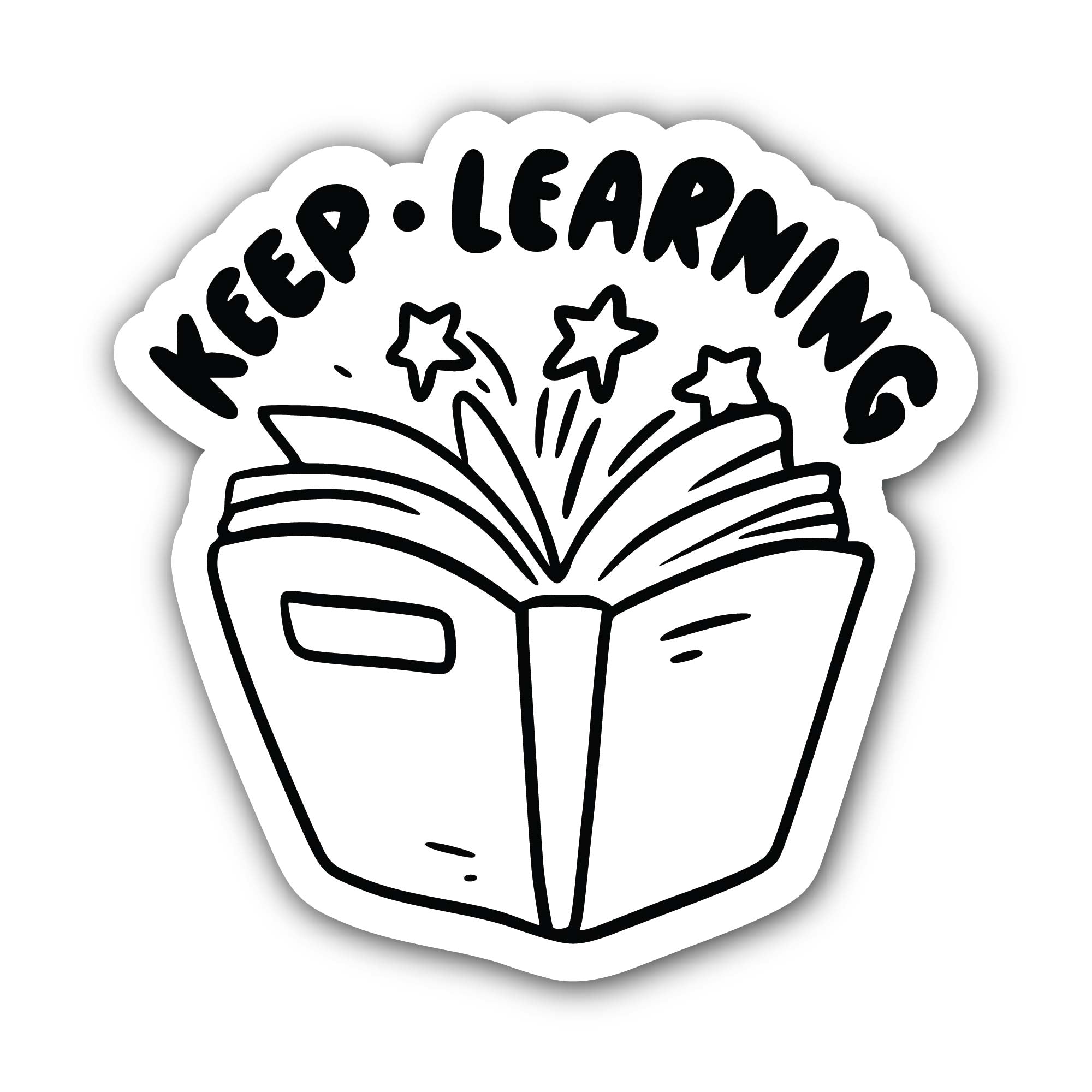 Keep Learning Sticker, Waterproof Vinyl Decal Sticker Indoor Or Outdoor 2 (Pieces) 3" and 5"
