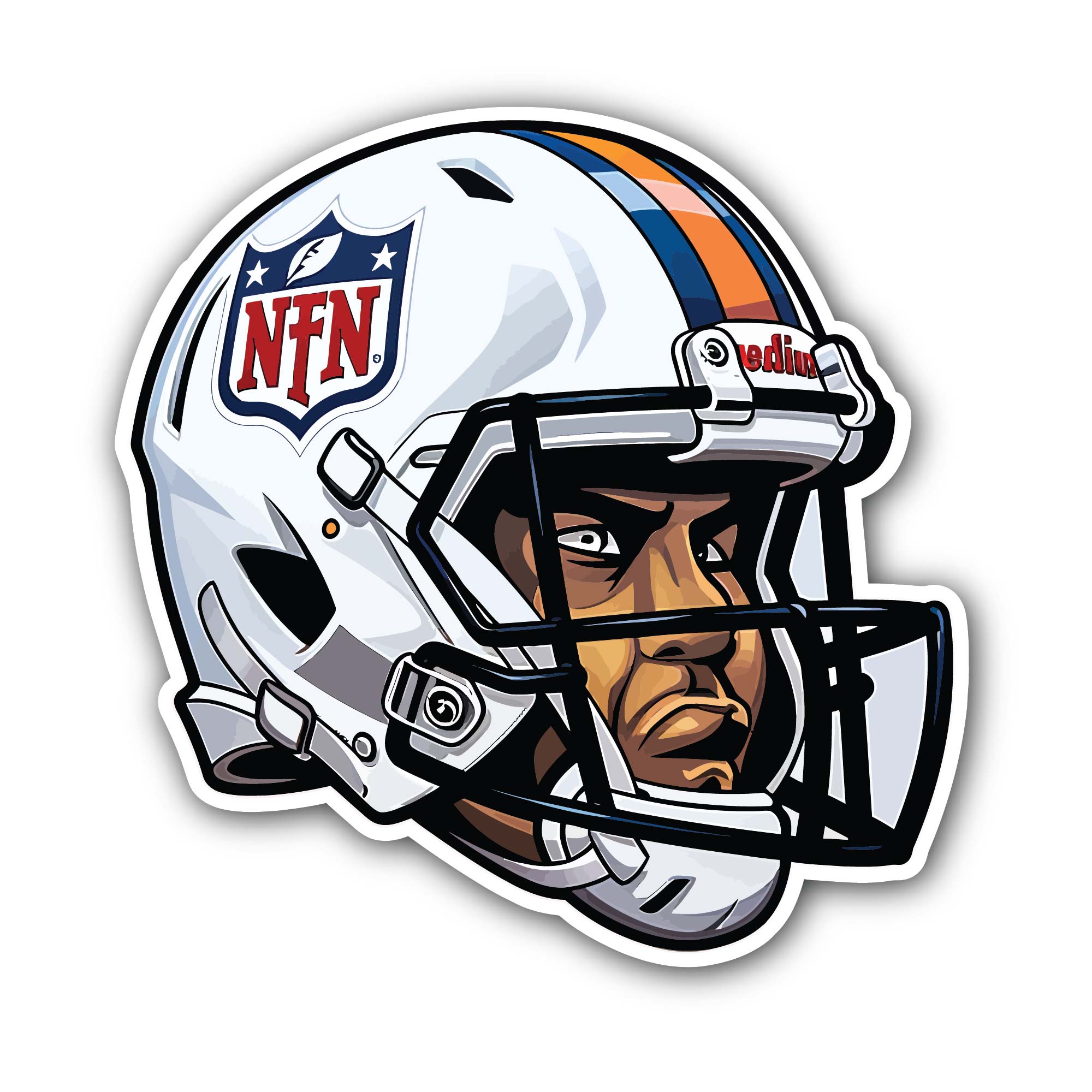 Football helmet Sticker, Waterproof Vinyl Decal Sticker Indoor Or Outdoor 2 (Pieces) 3" and 5"