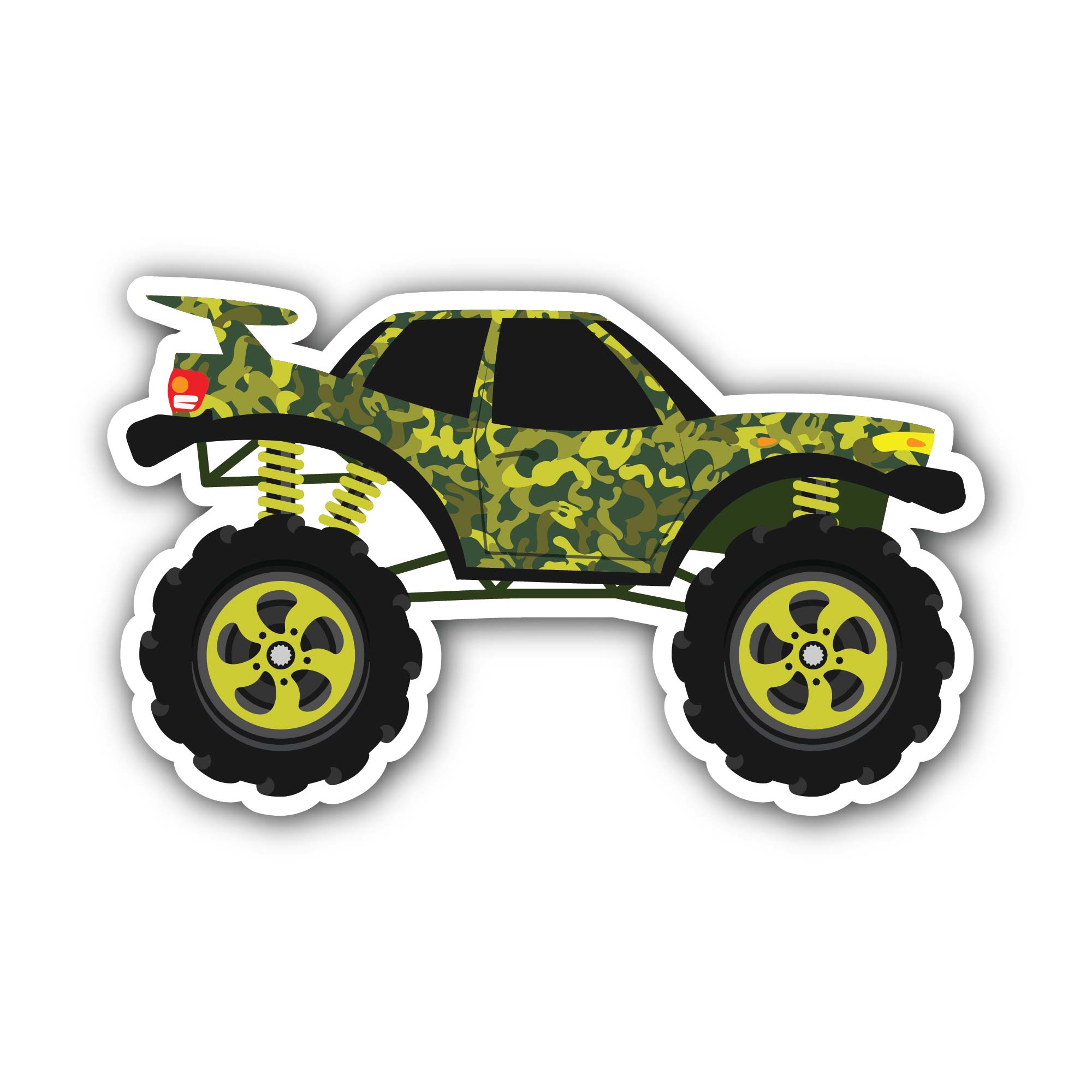Monster Truck Sticker, Waterproof Vinyl Decal Sticker Indoor Or Outdoor 2 (Pieces) 3" and 5"
