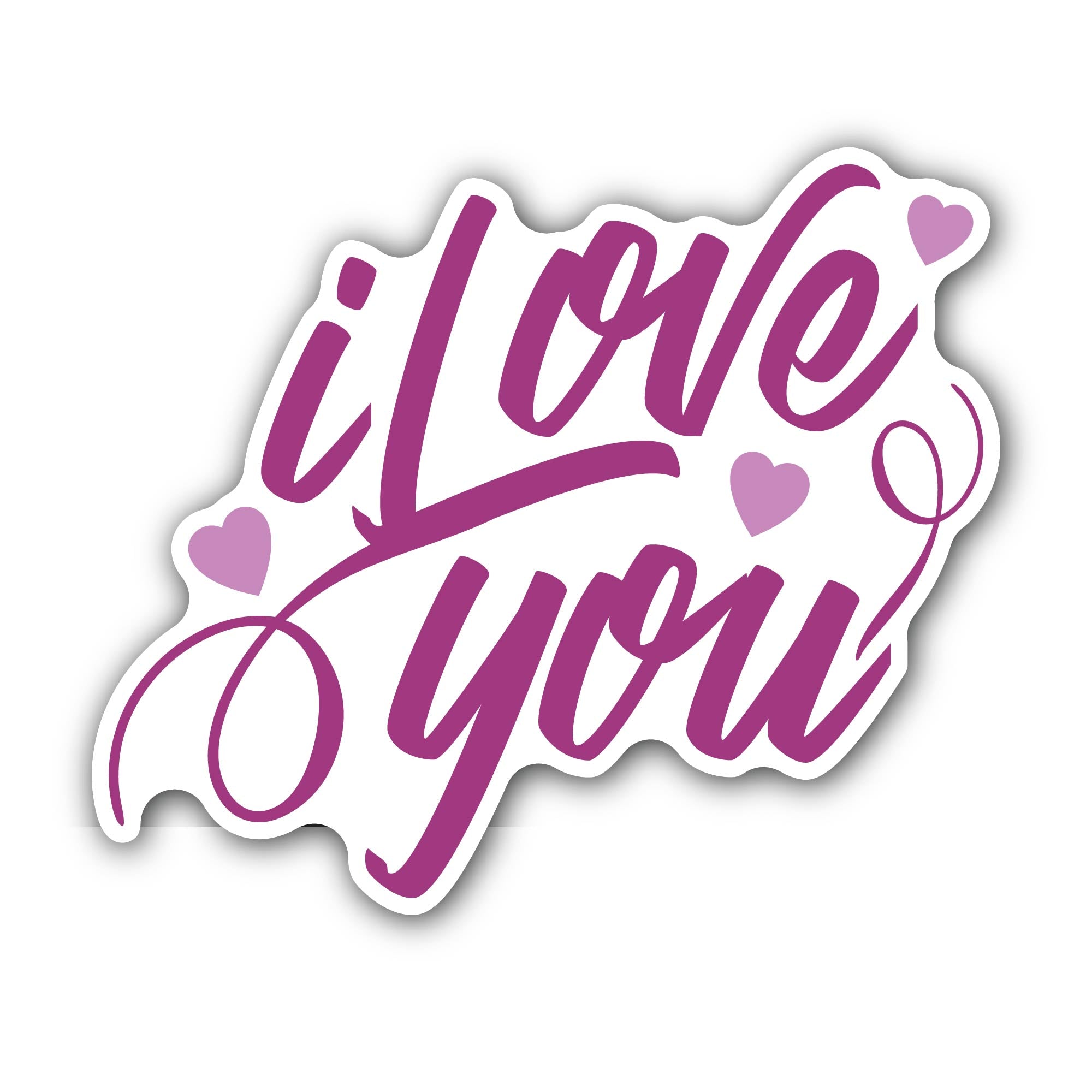 Love You Message Sticker, Waterproof Vinyl Decal Sticker Indoor Or Outdoor 2 (Pieces) 3" and 5"