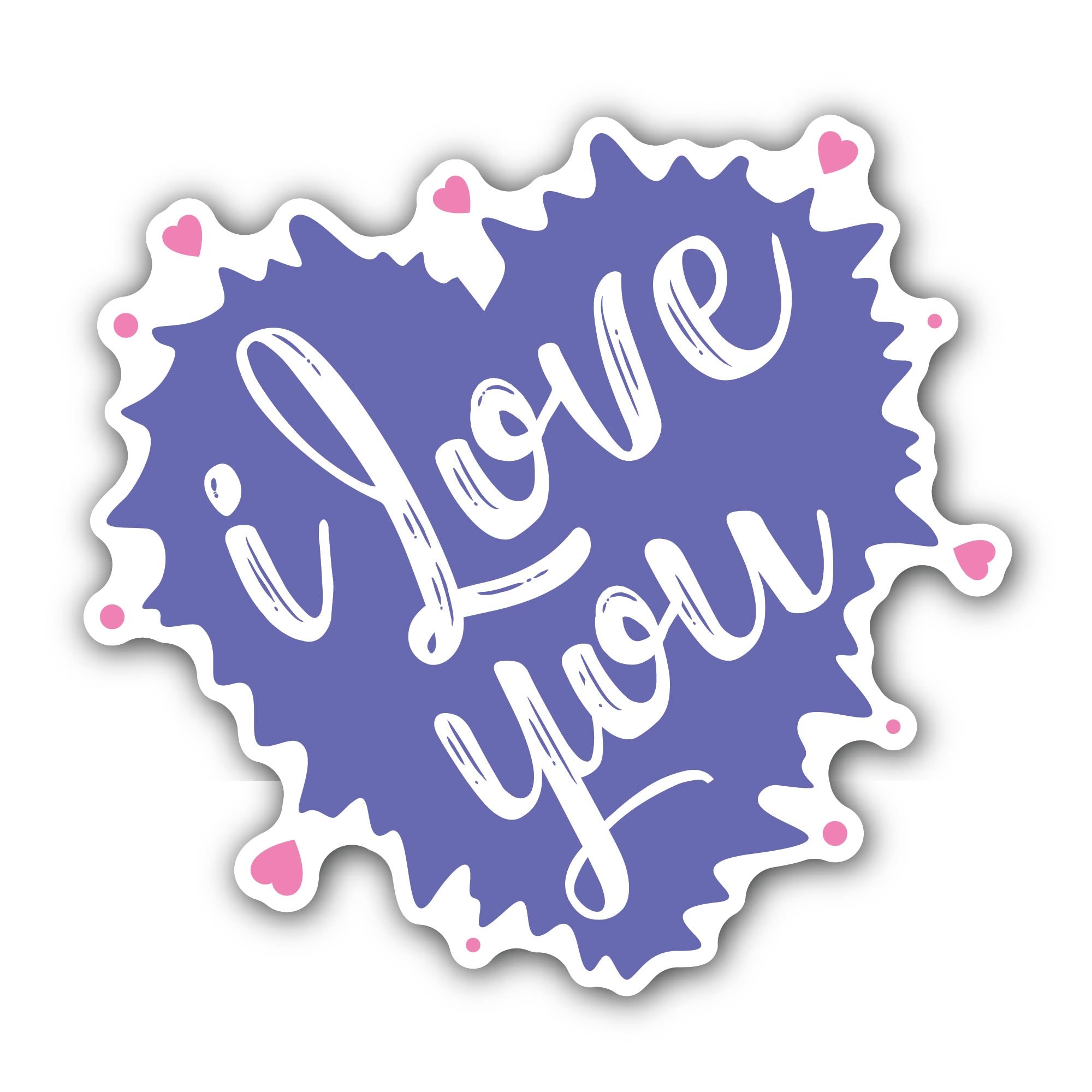 Love You Message Sticker, Waterproof Vinyl Decal Sticker Indoor Or Outdoor 2 (Pieces) 3" and 5"