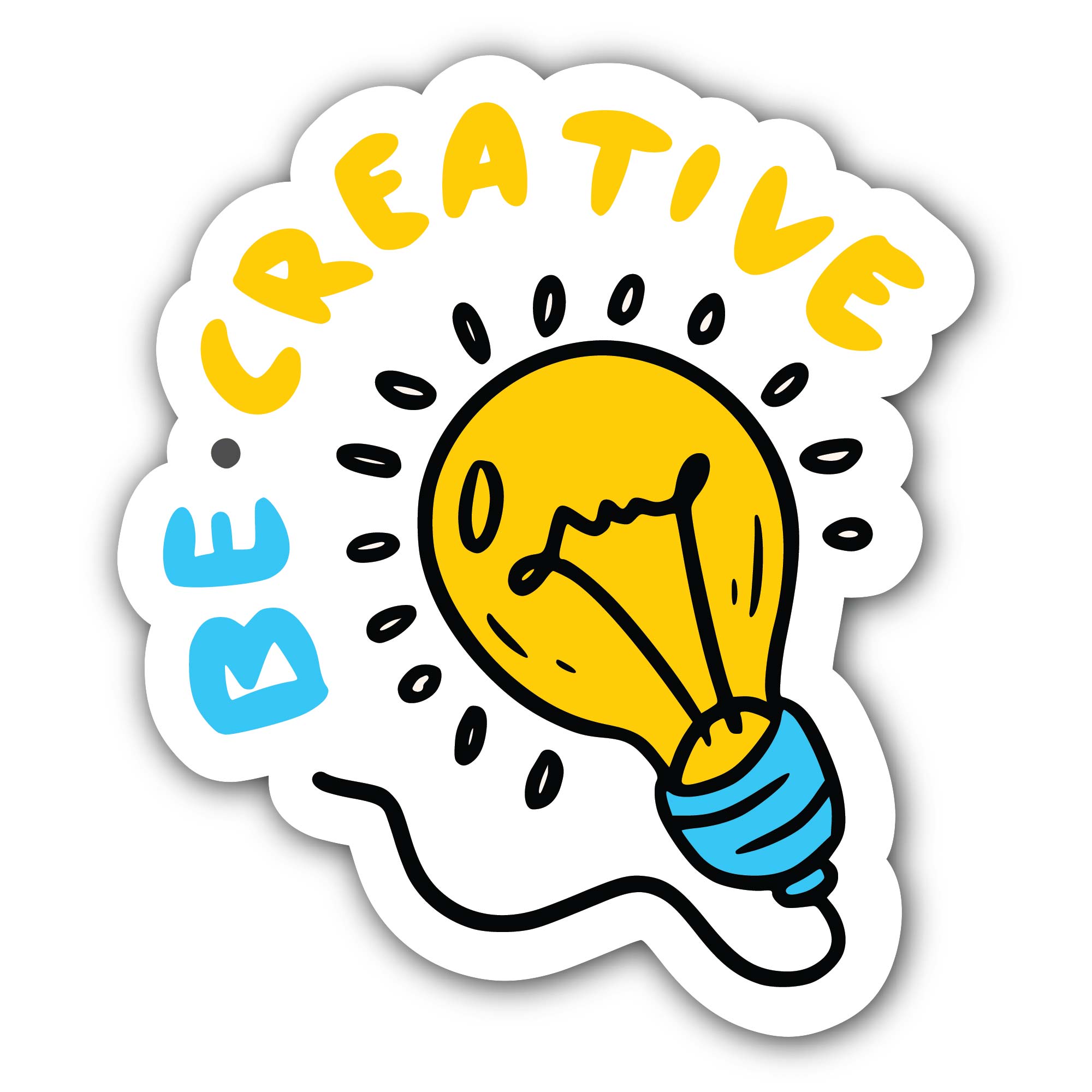 Be Creative Sticker, Waterproof Vinyl Decal Sticker Indoor Or Outdoor 2 (Pieces) 3" and 5"