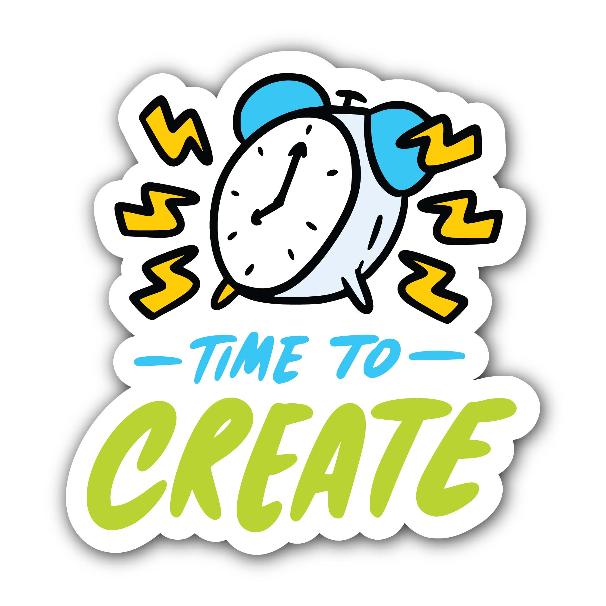 Time to create Sticker, Waterproof Vinyl Decal Sticker Indoor Or Outdoor 2 (Pieces) 3" and 5"