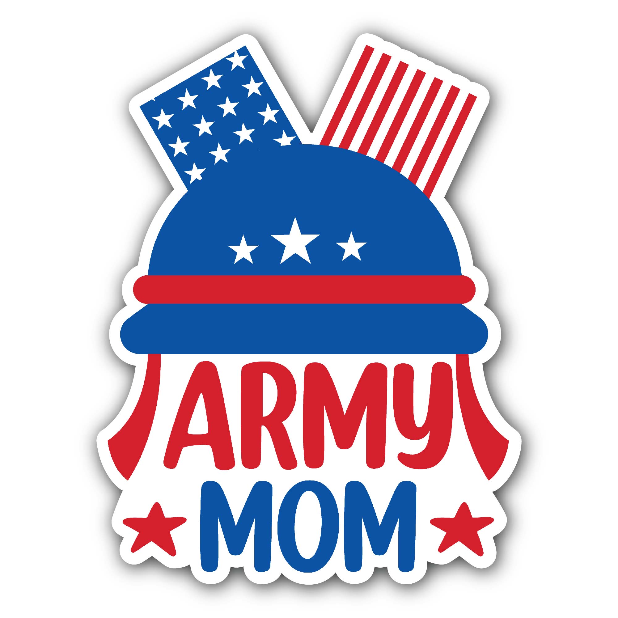 Army Mom Veterans Day Sticker, Waterproof Vinyl Decal Sticker Indoor Or Outdoor 2 (Pieces) 3" and 5"