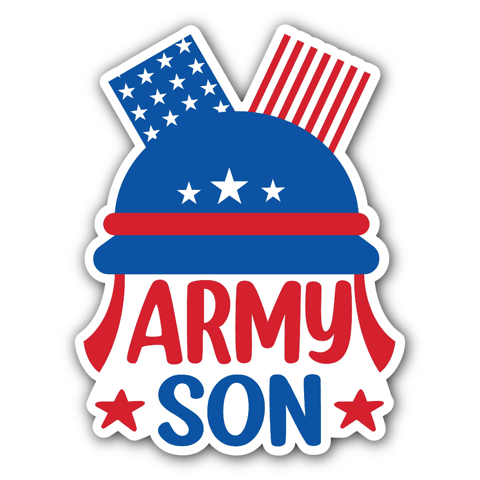 Army Son Veterans Day Sticker, Waterproof Vinyl Decal Sticker Indoor Or Outdoor 2 (Pieces) 3" and 5"