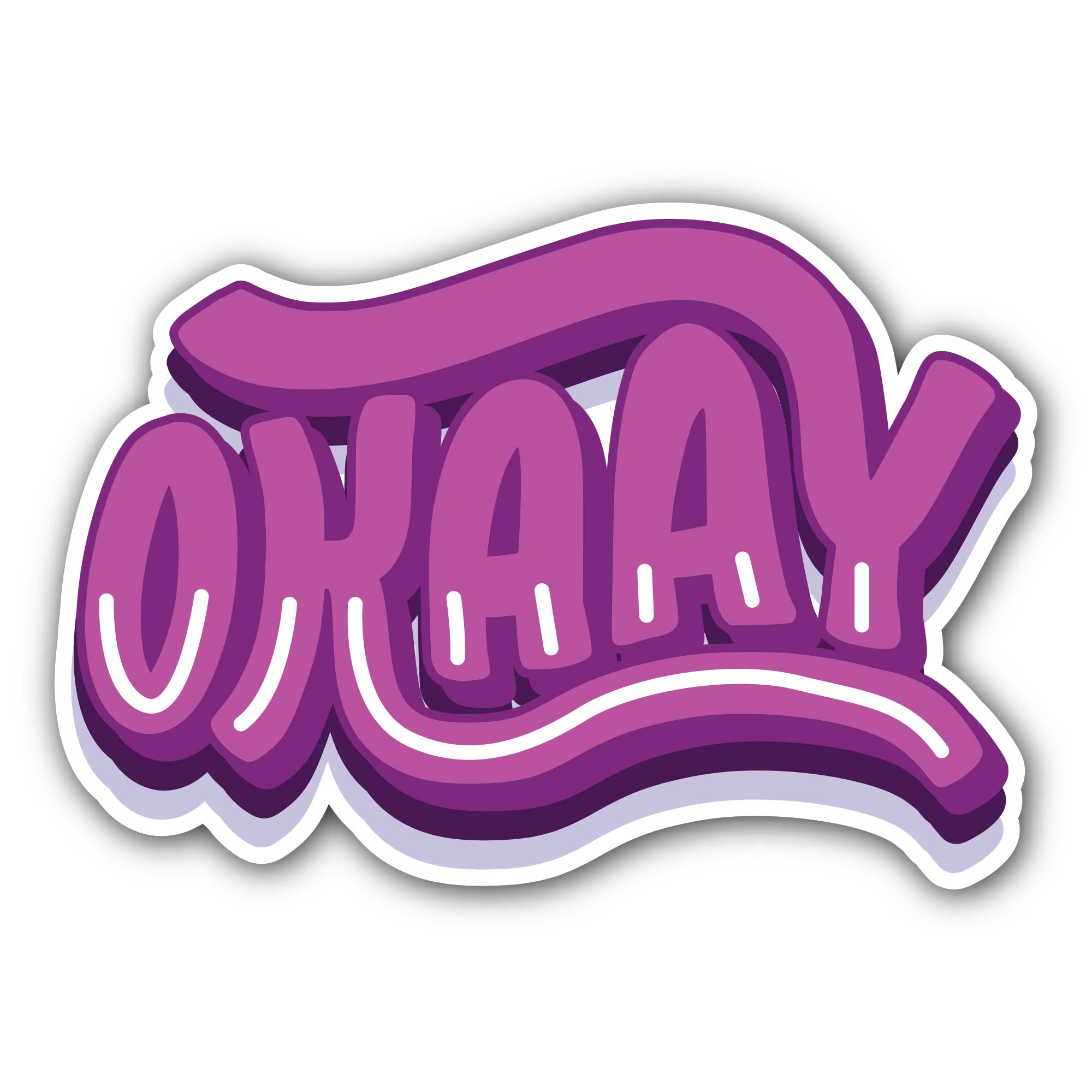 Okay Sticker, Waterproof Vinyl Decal Sticker Indoor Or Outdoor 2 (Pieces) 3" and 5"