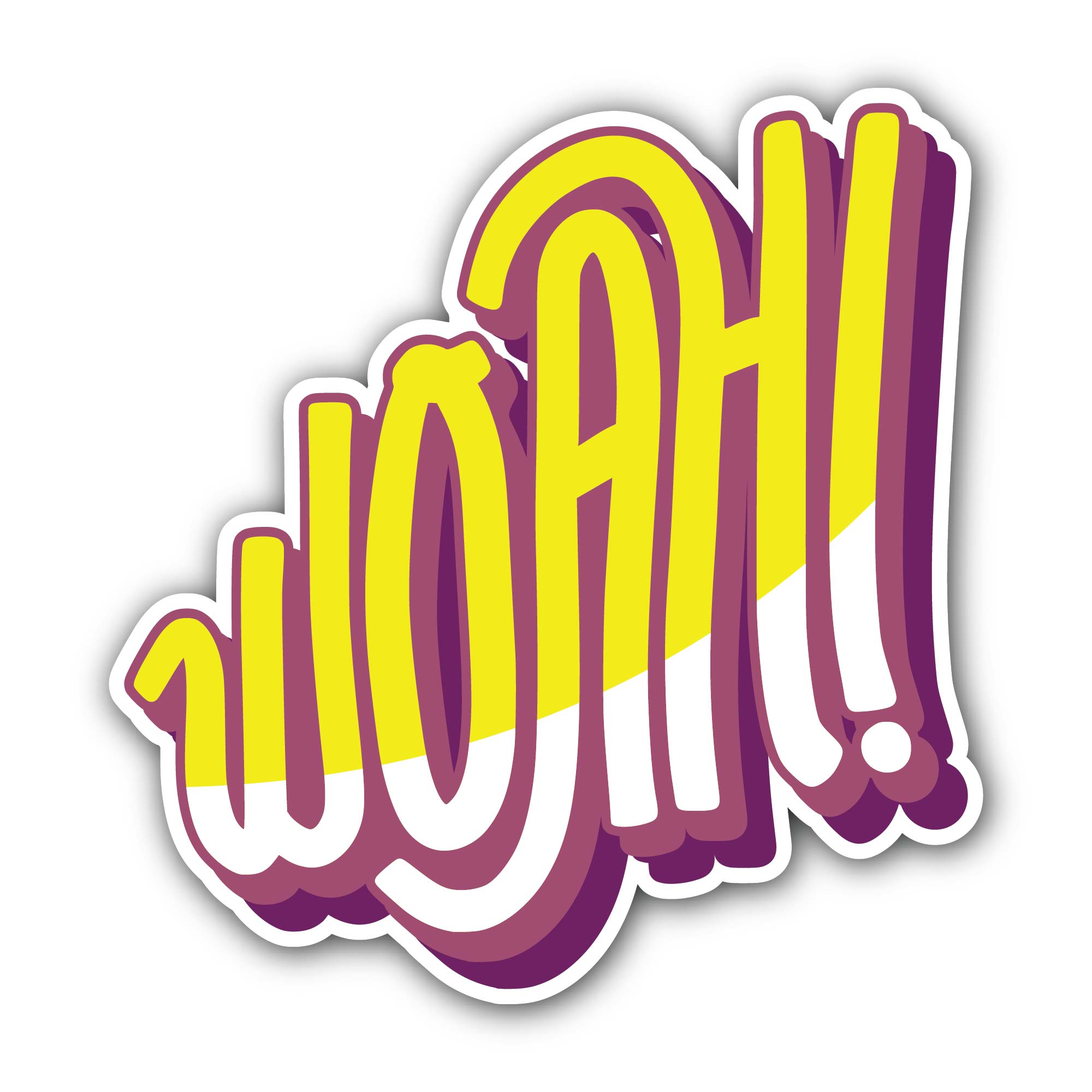 Woah Sticker, Waterproof Vinyl Decal Sticker Indoor Or Outdoor 2 (Pieces) 3" and 5"