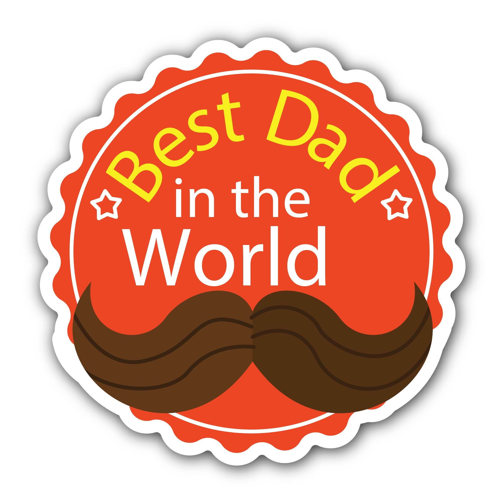 Happy father day lettering Sticker, Waterproof Vinyl Decal Sticker Indoor Or Outdoor 2 (Pieces) 3" and 5"