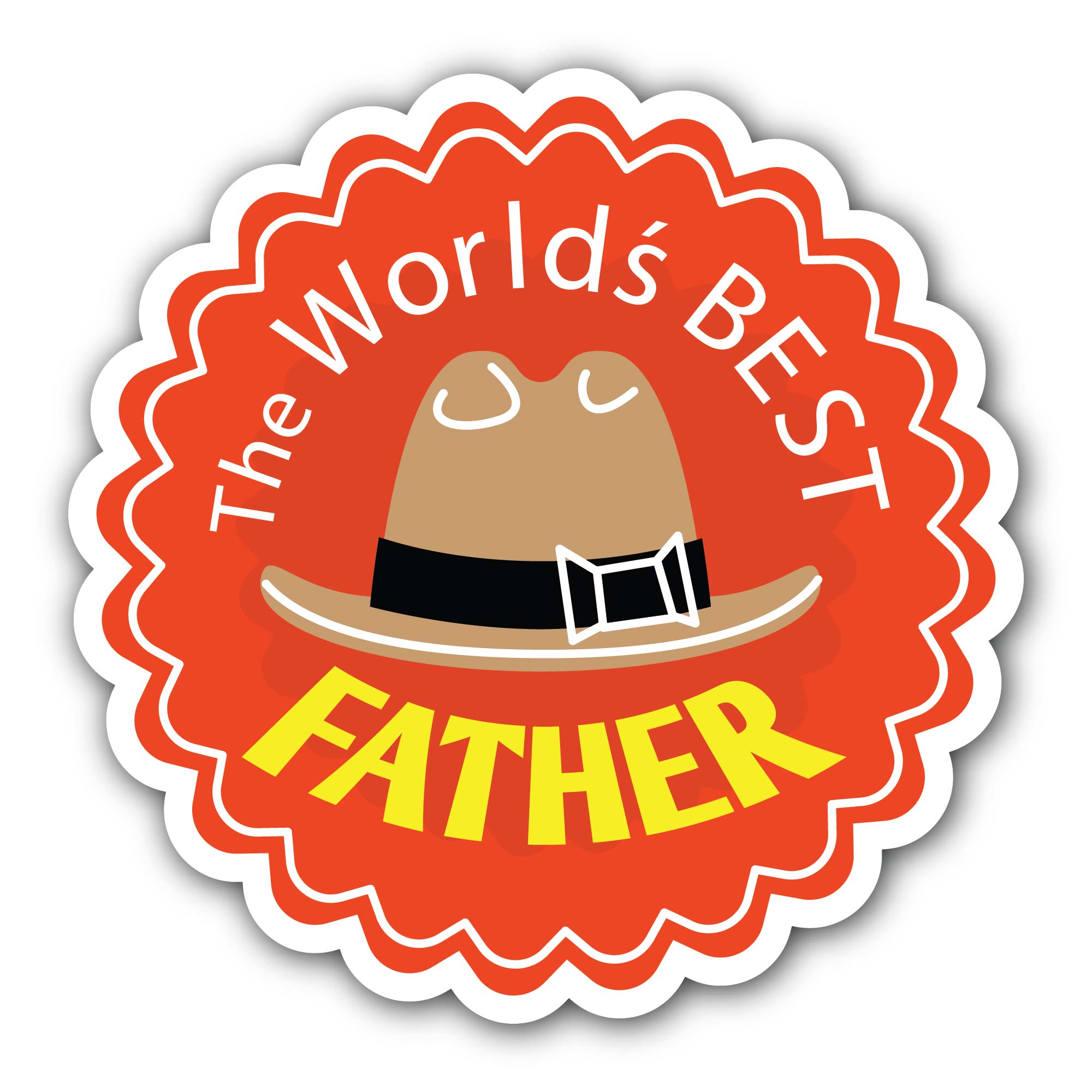 World's Best Father Sticker, Waterproof Vinyl Decal Sticker Indoor Or Outdoor 2 (Pieces) 3" and 5"