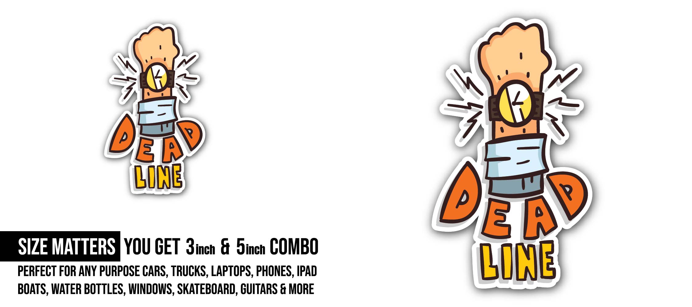 Last Warning Sticker, Waterproof Vinyl Decal Sticker Indoor Or Outdoor 2 (Pieces) 3" and 5"