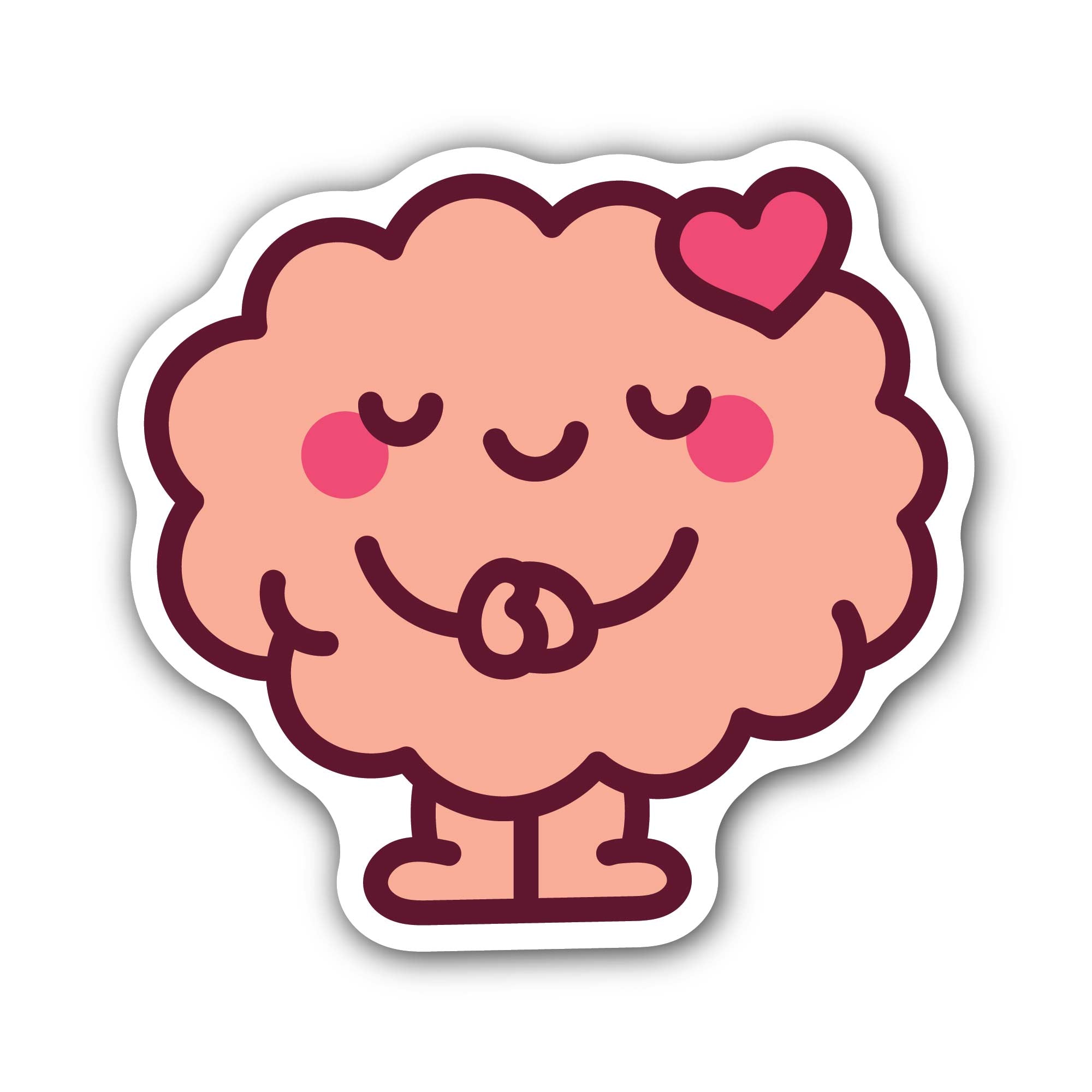 Cute Brain Sticker, Waterproof Vinyl Decal Sticker Indoor Or Outdoor 2 (Pieces) 3" and 5"