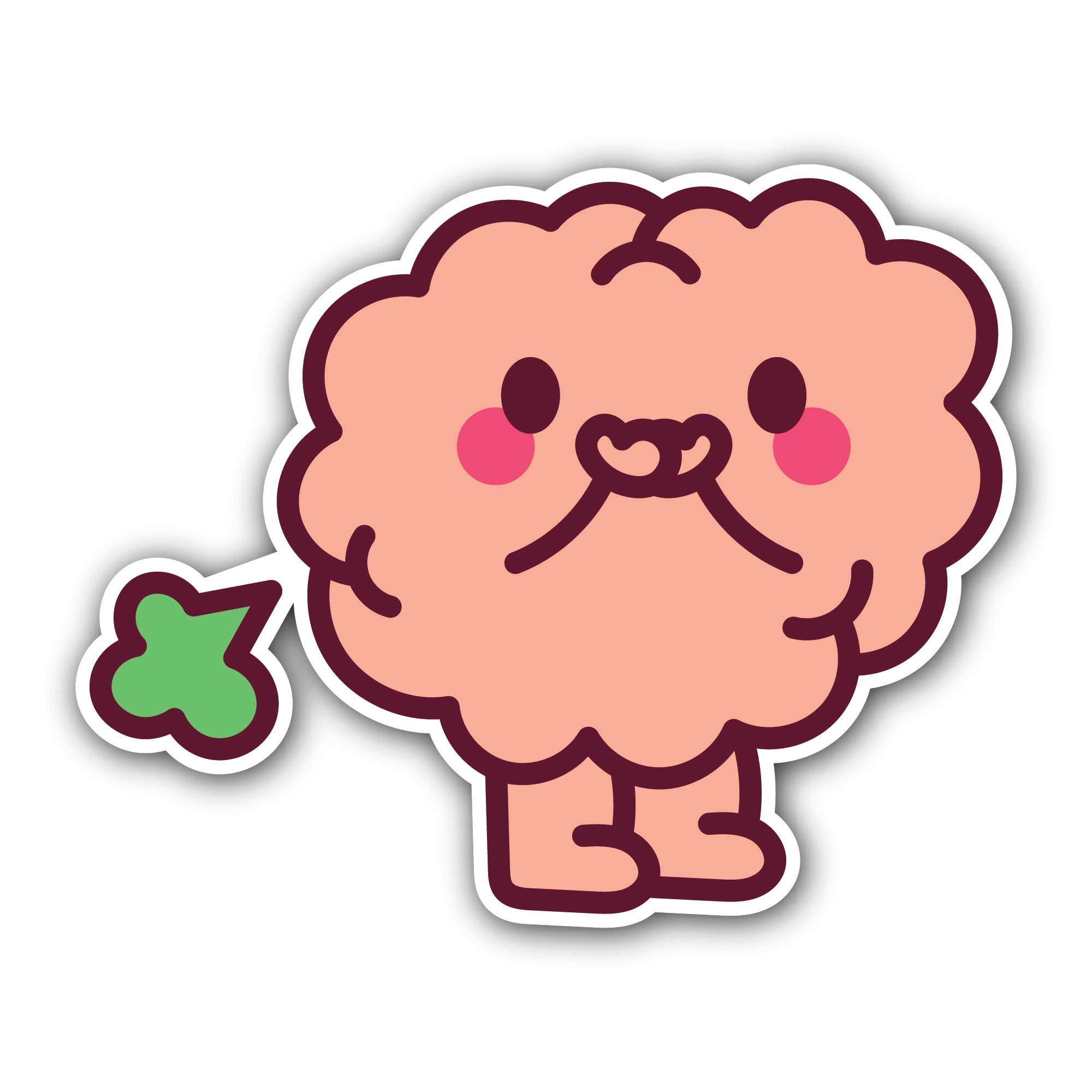 Cute funny Brain Sticker, Waterproof Vinyl Decal Sticker Indoor Or Outdoor 2 (Pieces) 3" and 5"