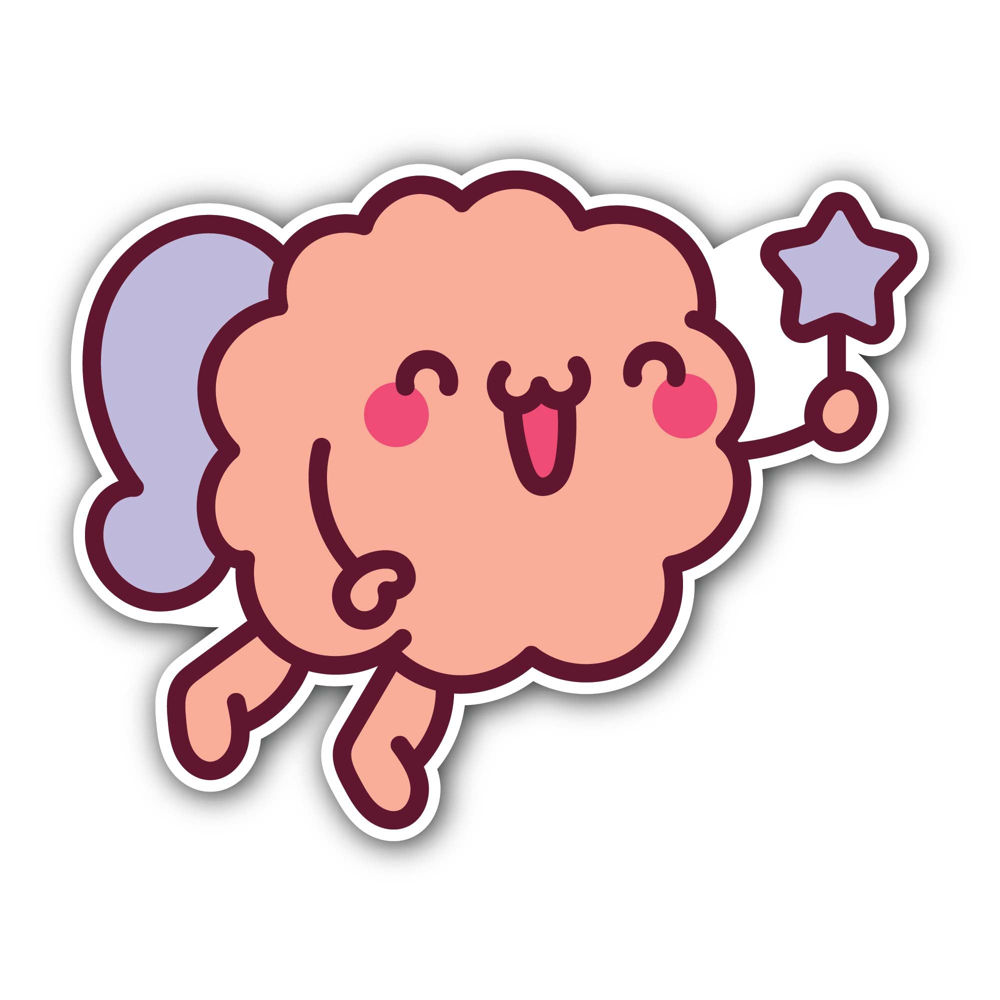 Angel Brain Sticker, Waterproof Vinyl Decal Sticker Indoor Or Outdoor 2 (Pieces) 3" and 5"