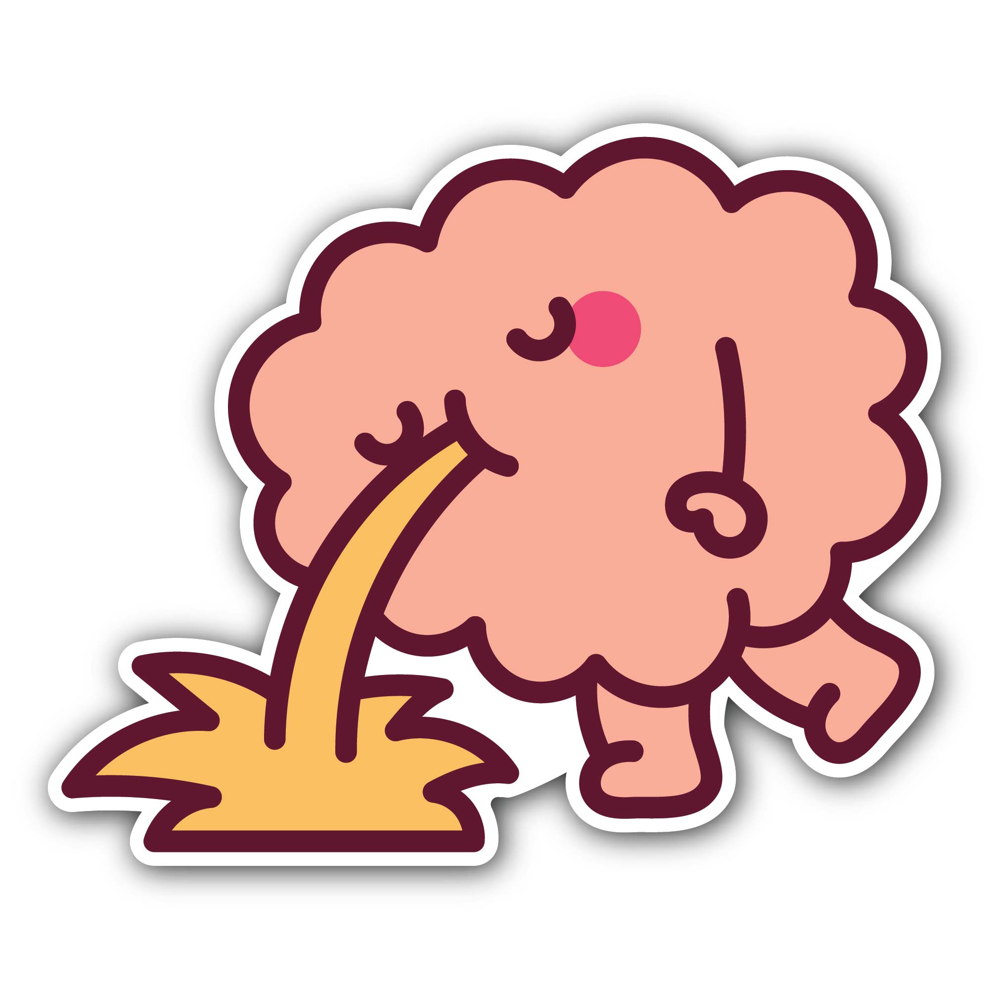 Funny Brain Sticker, Waterproof Vinyl Decal Sticker Indoor Or Outdoor 2 (Pieces) 3" and 5"