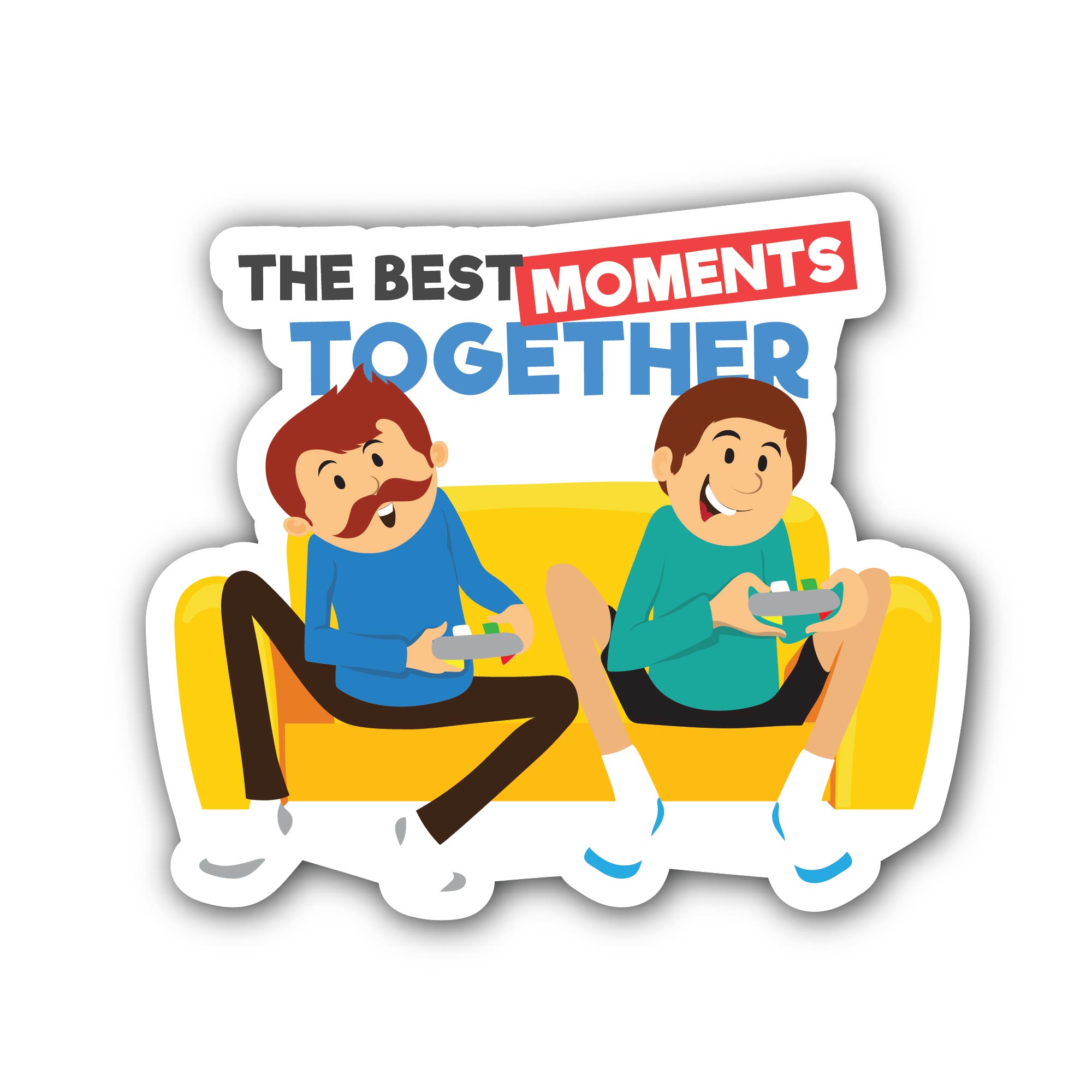 The Best Moment Together Sticker, Waterproof Vinyl Decal Sticker Indoor Or Outdoor 2 (Pieces) 3" and 5"