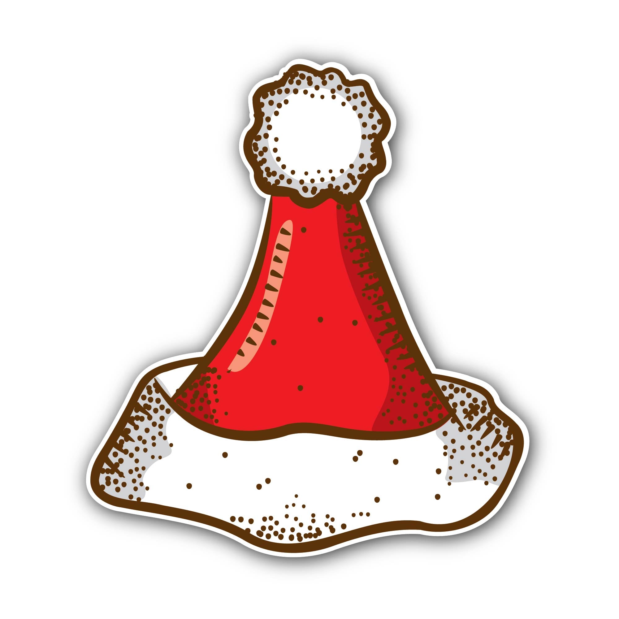 Christmas santa's hat Sticker, Waterproof Vinyl Decal Sticker Indoor Or Outdoor 2 (Pieces) 3" and 5"
