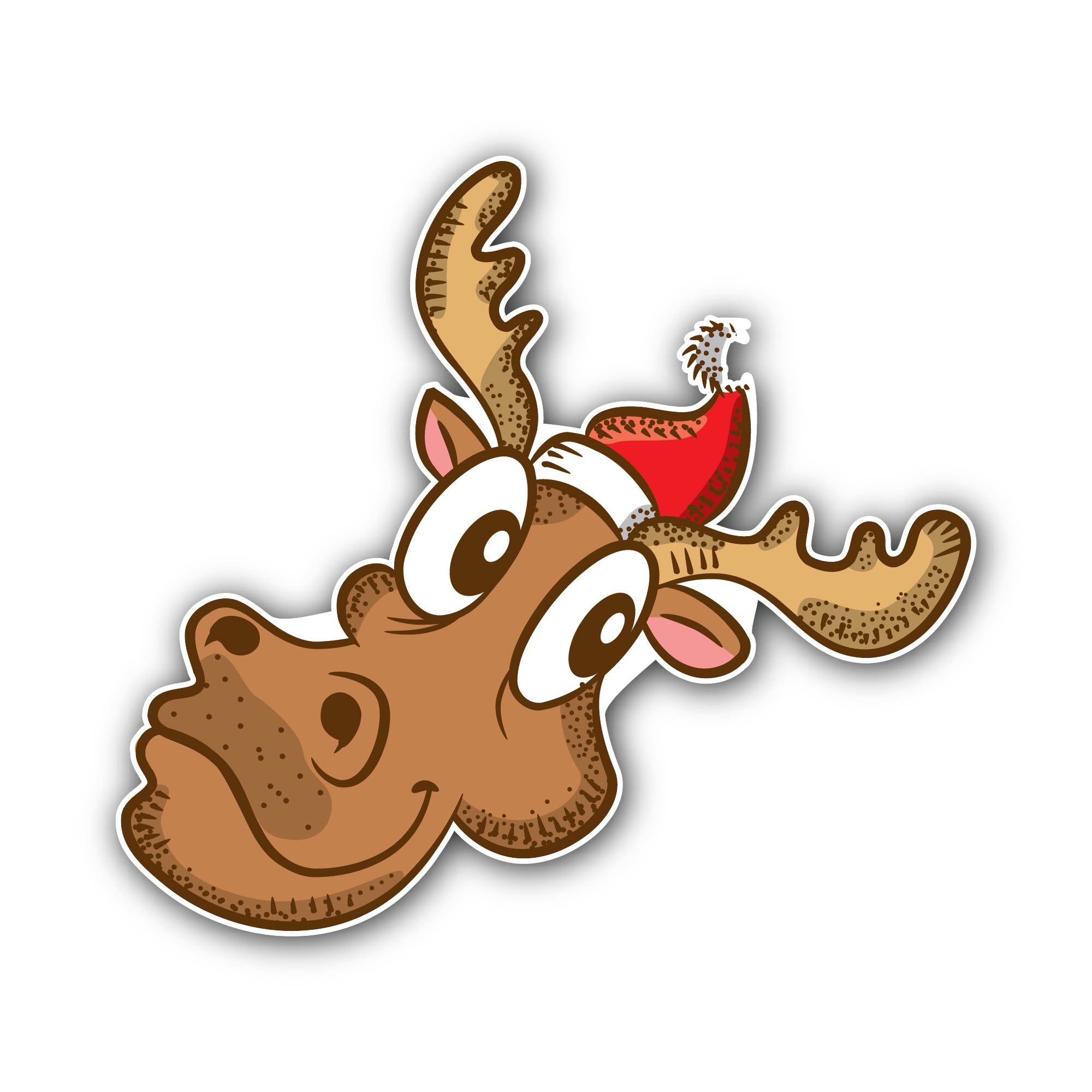 Christmas Deer Sticker, Waterproof Vinyl Decal Sticker Indoor Or Outdoor 2 (Pieces) 3" and 5"