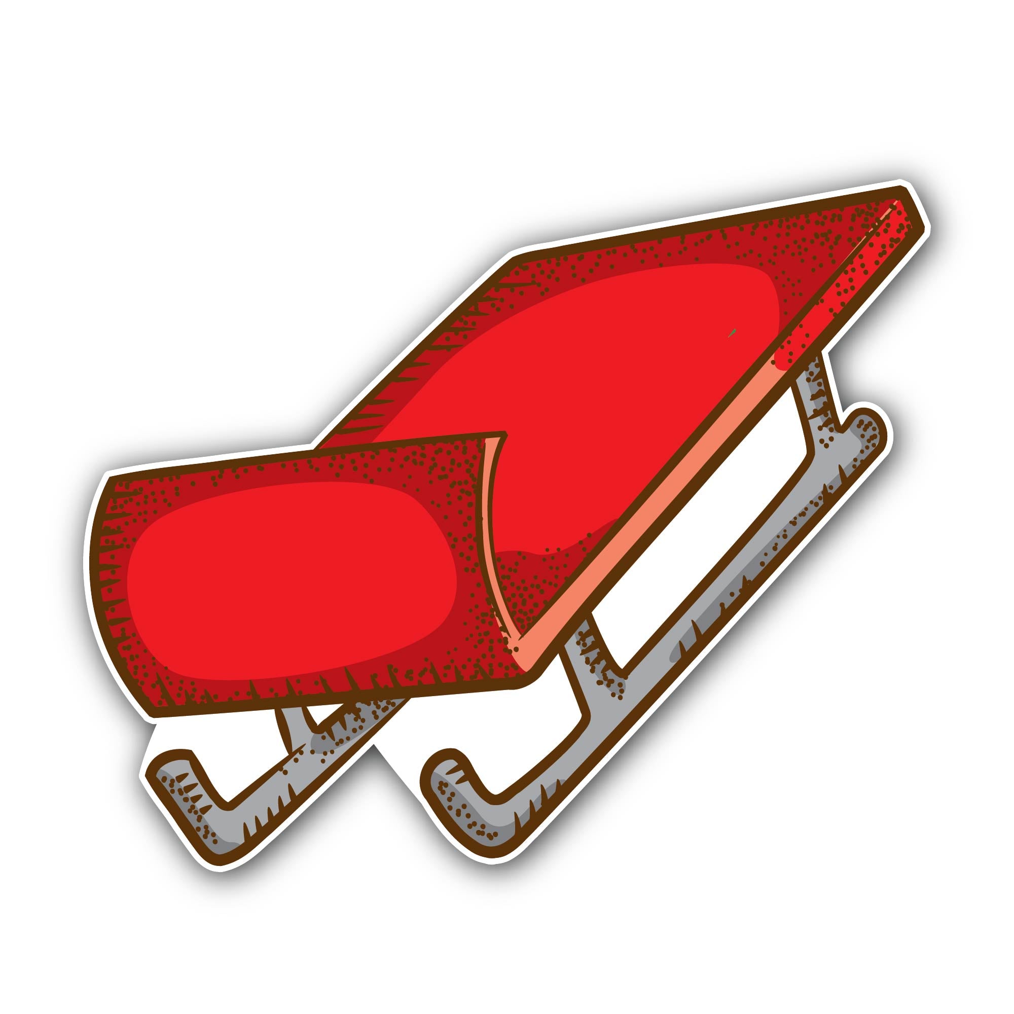 Snow sled Sticker, Waterproof Vinyl Decal Sticker Indoor Or Outdoor 2 (Pieces) 3" and 5"