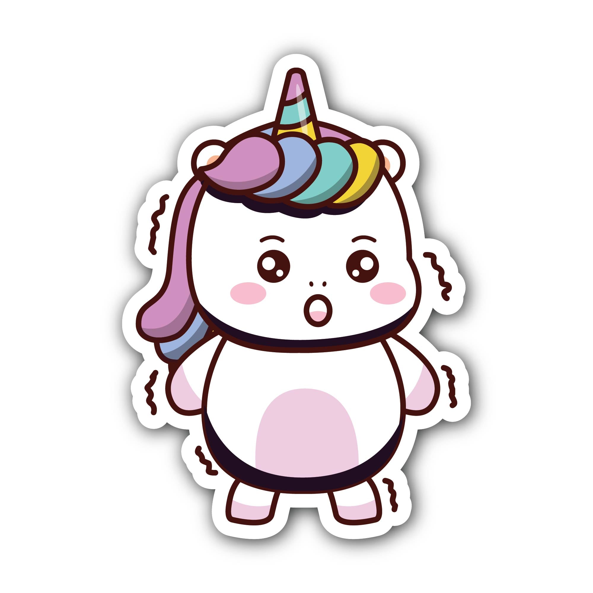 Cute Unicorn Sticker, Waterproof Vinyl Decal Sticker Indoor Or Outdoor 2 (Pieces) 3" and 5"