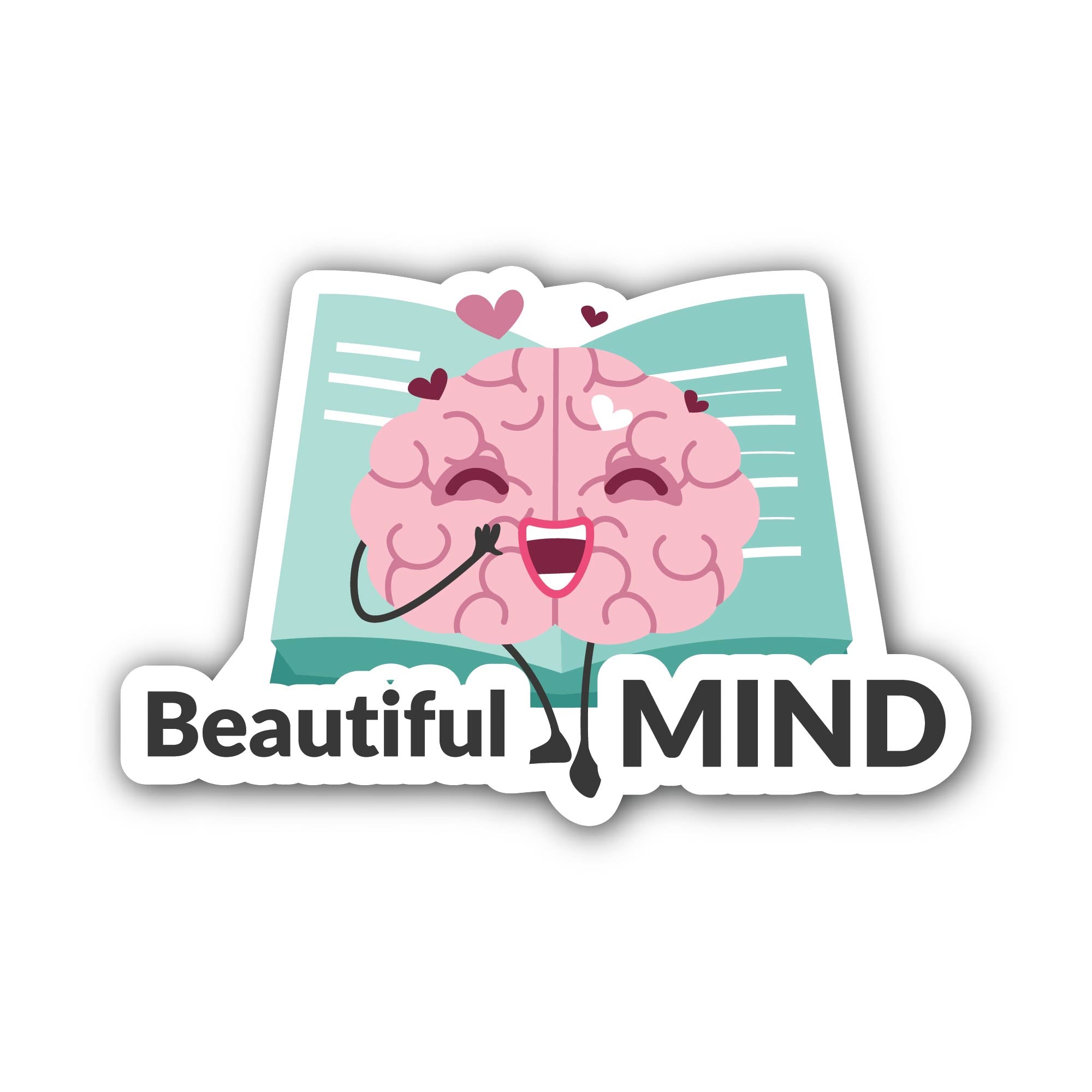 Beautiful Mind Sticker, Waterproof Vinyl Decal Sticker Indoor Or Outdoor 2 (Pieces) 3" and 5"