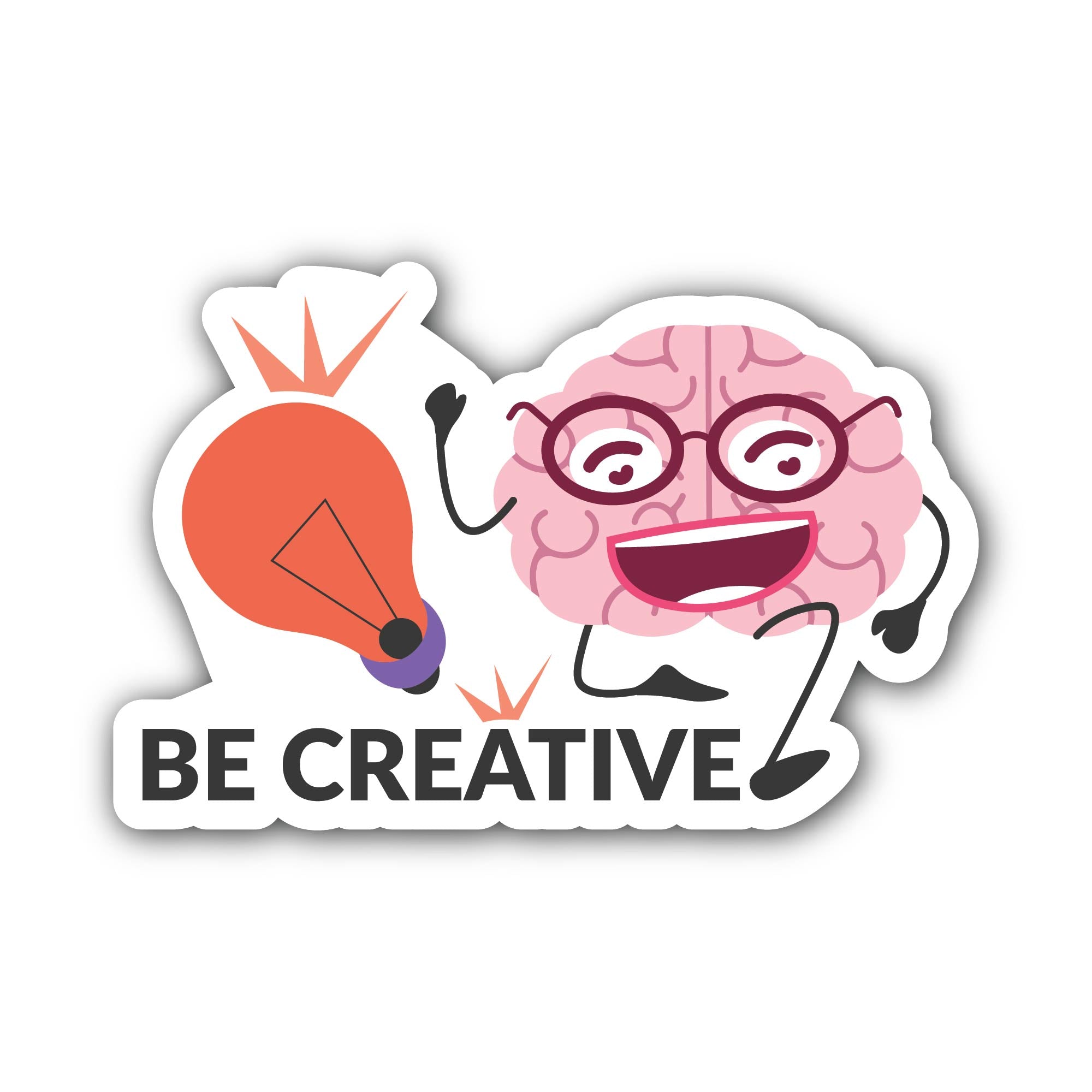 Be Creative Sticker, Waterproof Vinyl Decal Sticker Indoor Or Outdoor 2 (Pieces) 3" and 5"