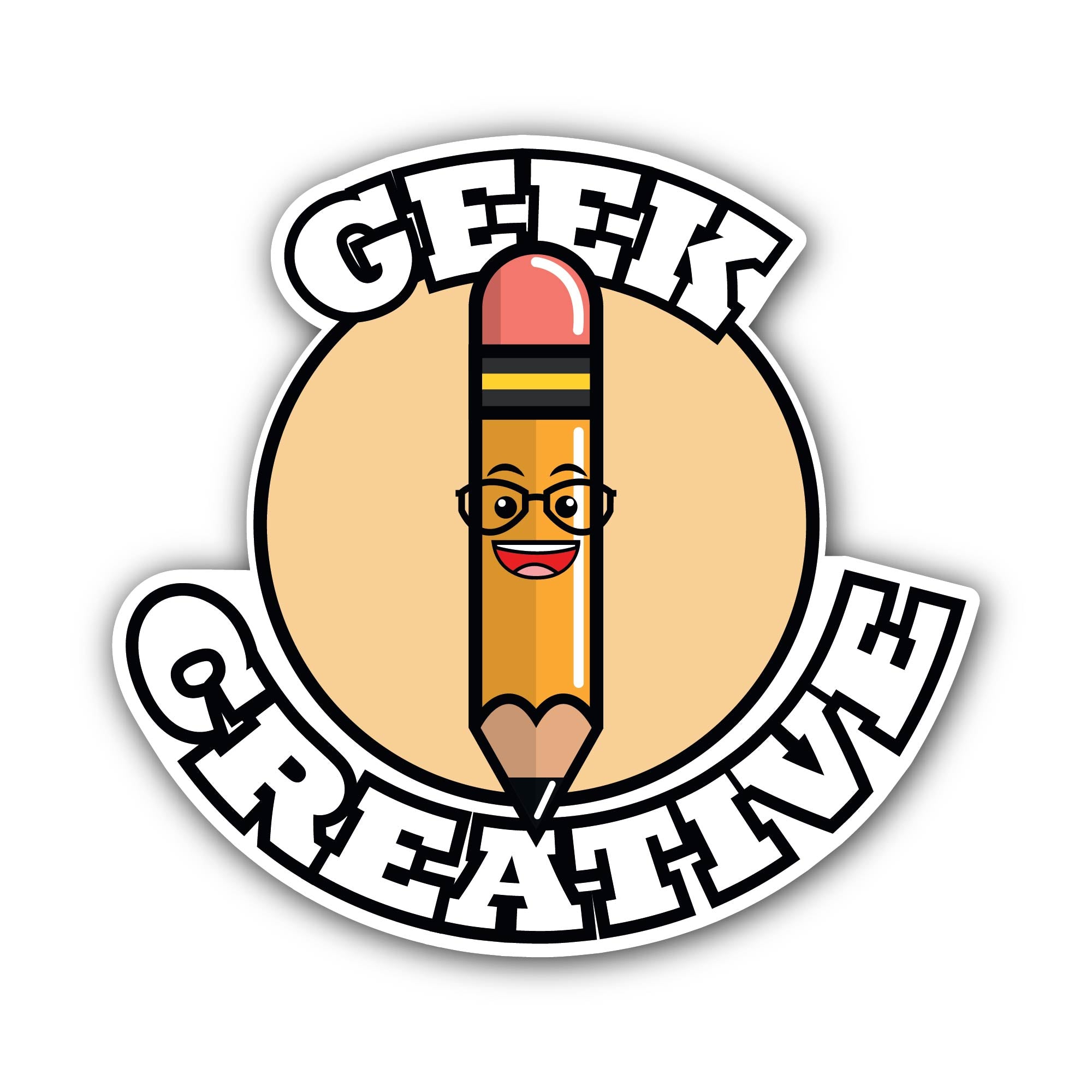 Geek Creative Sticker, Waterproof Vinyl Decal Sticker Indoor Or Outdoor 2 (Pieces) 3" and 5"