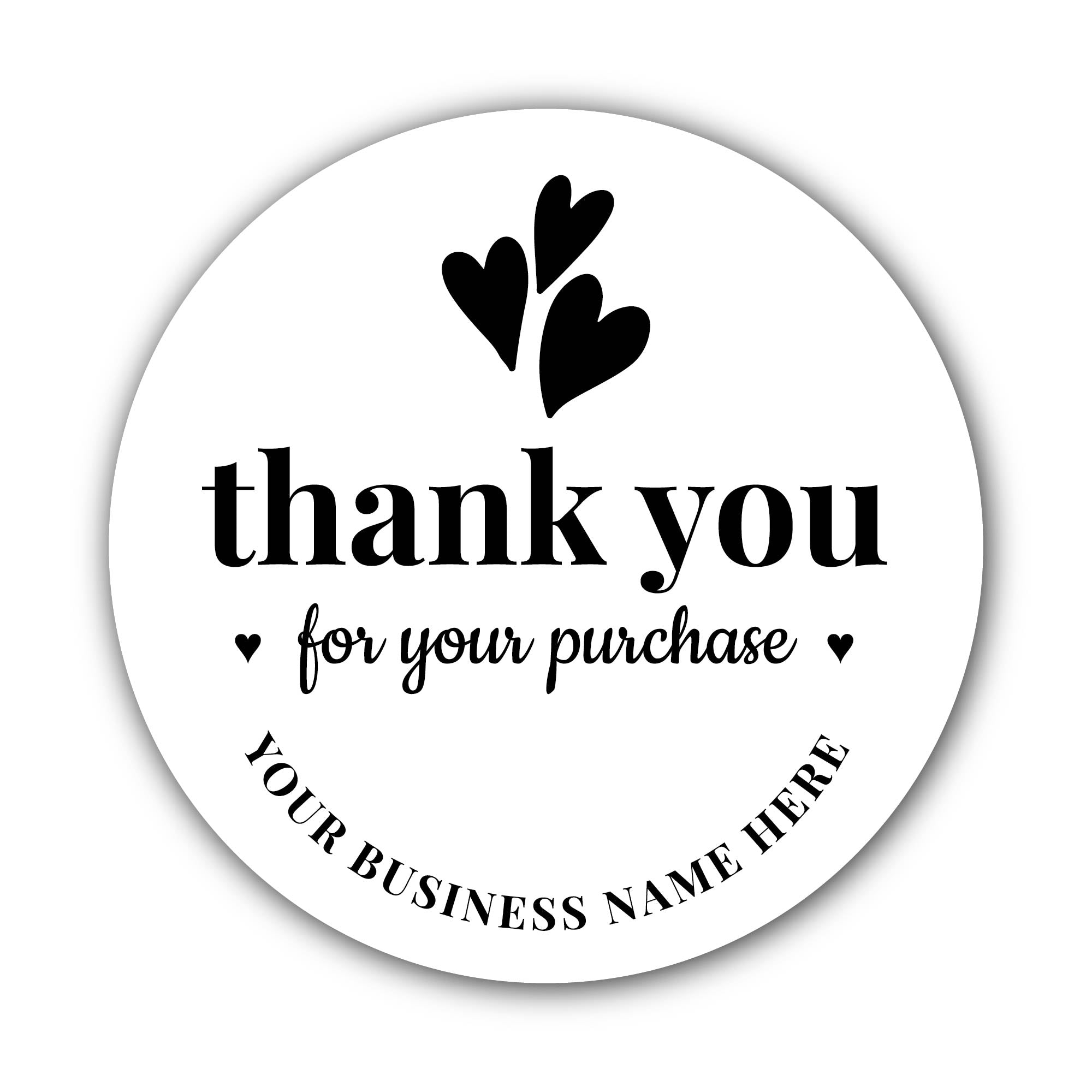 Thank you Sticker, Waterproof Vinyl Decal Sticker Indoor Or Outdoor 2 (Pieces) 3" and 5"