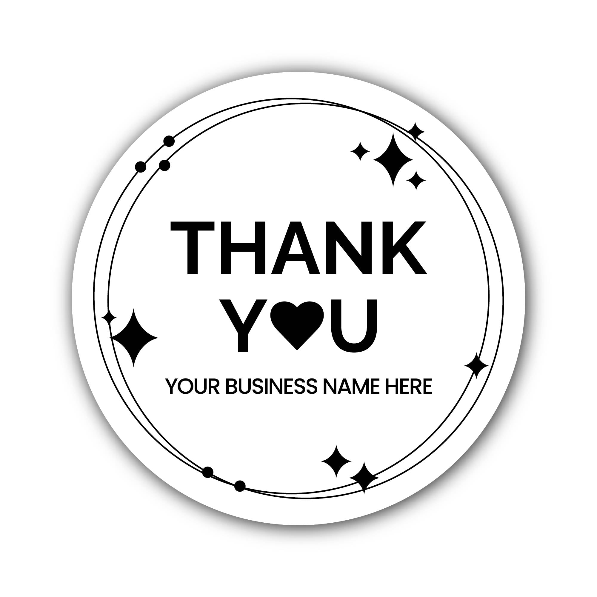 Thank You Stamp Sticker, Waterproof Vinyl Decal Sticker Indoor Or Outdoor 2 (Pieces) 3" and 5"