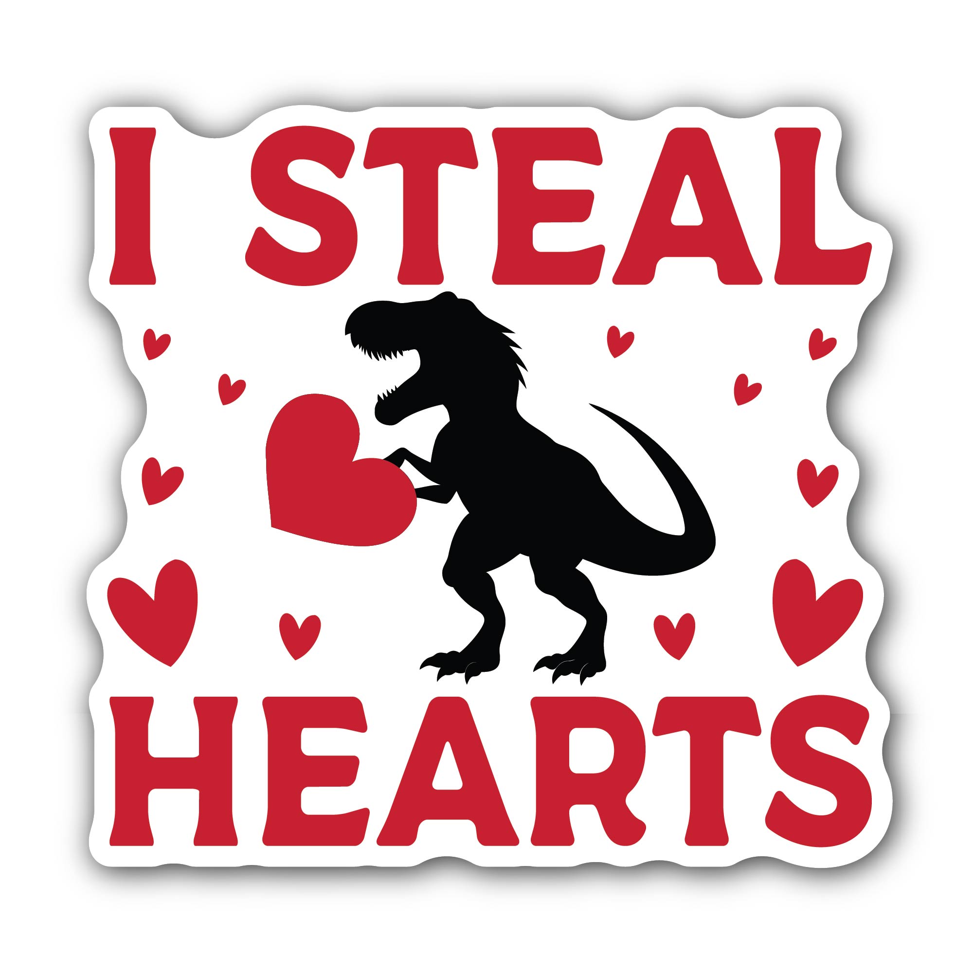 I Steal Hearts Sticker, Waterproof Vinyl Decal Sticker Indoor Or Outdoor 2 (Pieces) 3" and 5"