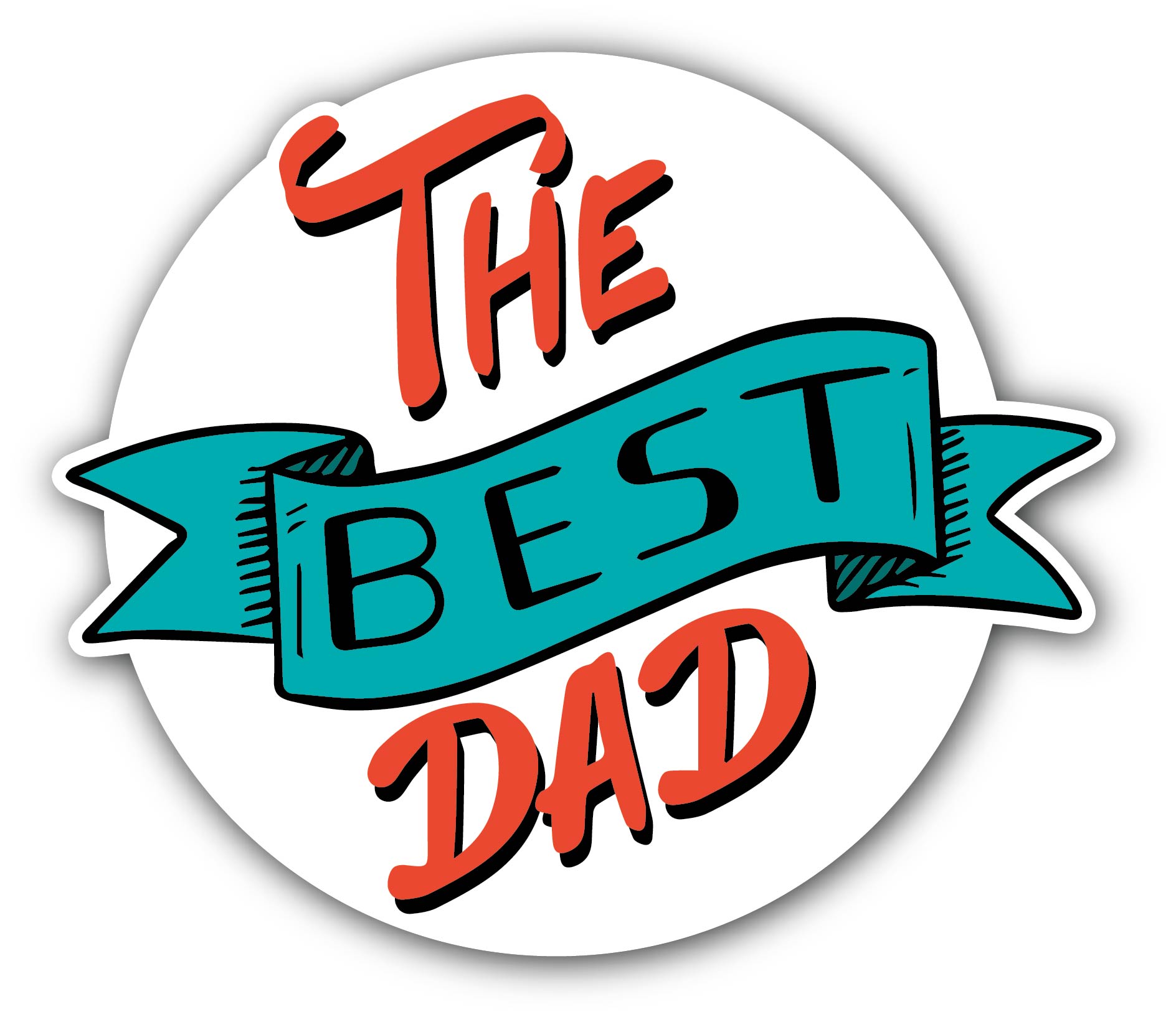 The Best dad Sticker, Waterproof Vinyl Decal Sticker Indoor Or Outdoor 2 (Pieces) 3" and 5"