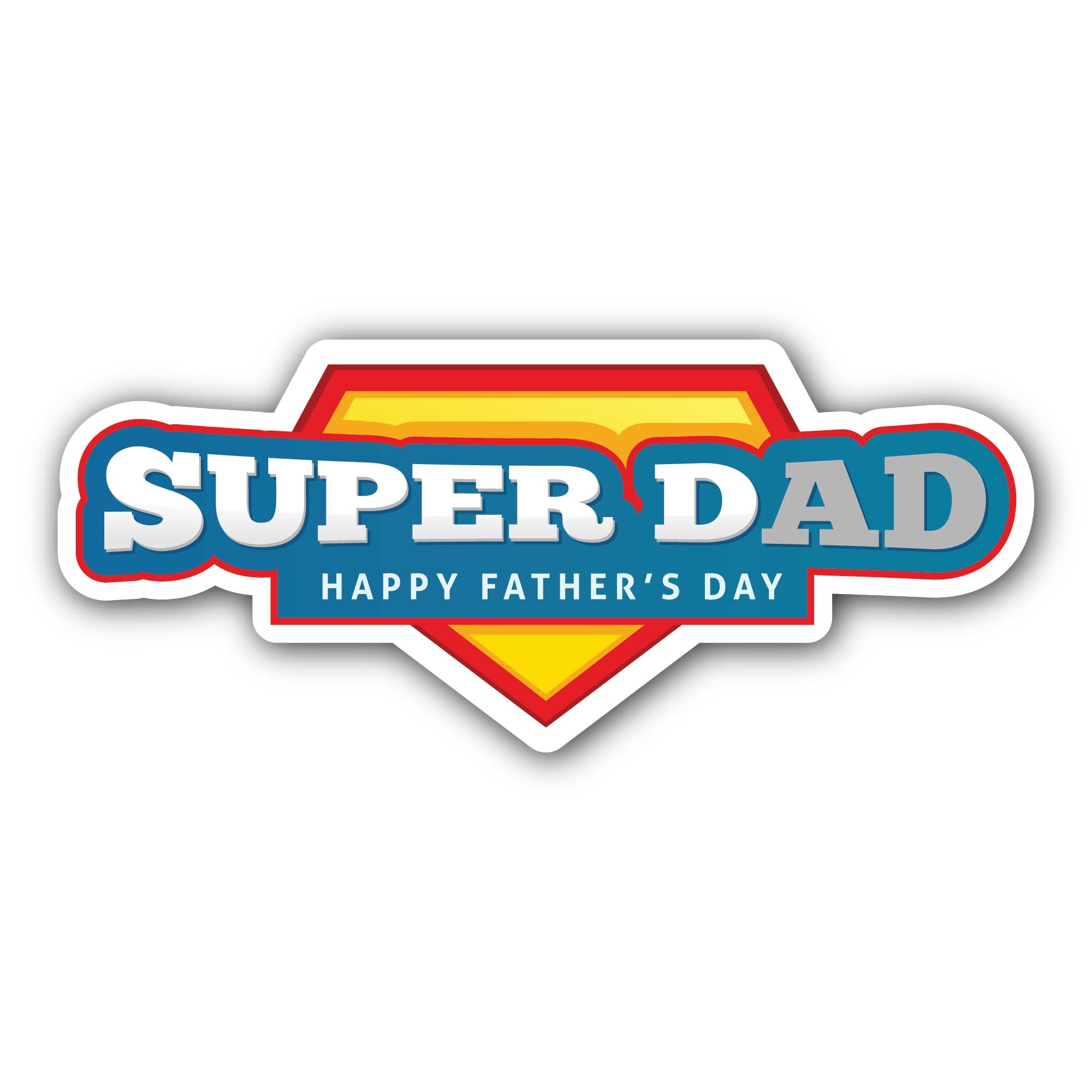 Super dad Sticker, Waterproof Vinyl Decal Sticker Indoor Or Outdoor 2 (Pieces) 3" and 5"