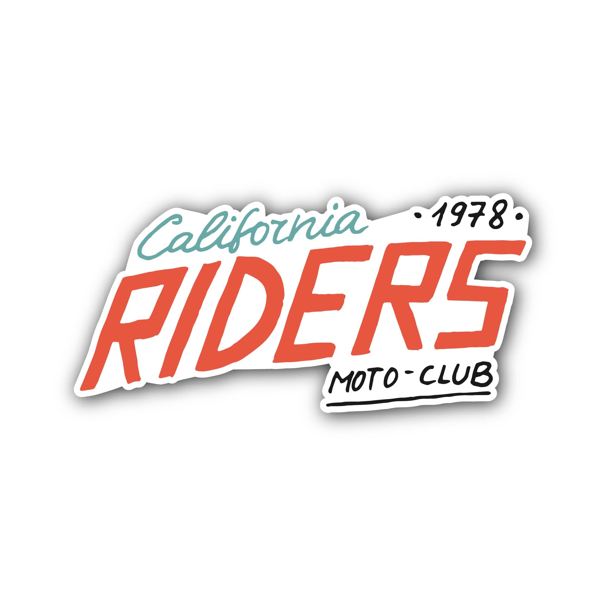 California 1978 Riders Motorcycle Club Sticker, Waterproof Vinyl Decal Sticker Indoor Or Outdoor 2 (Pieces) 3" and 5"