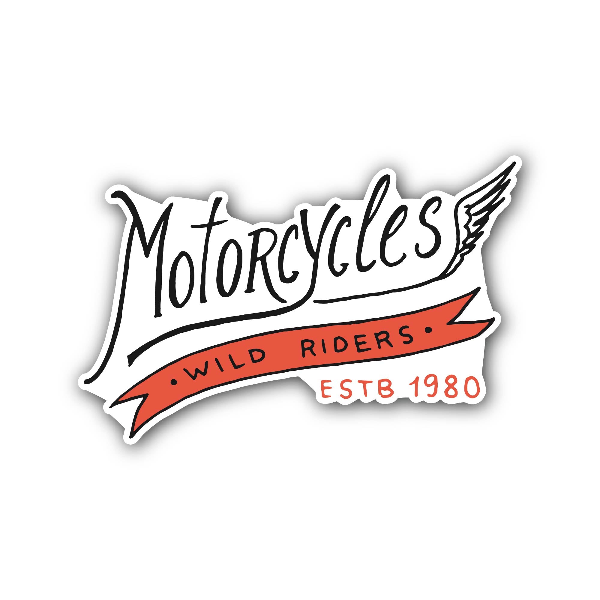 Motorcycles Wild Riders Sticker, Waterproof Vinyl Decal Sticker Indoor Or Outdoor 2 (Pieces) 3" and 5"