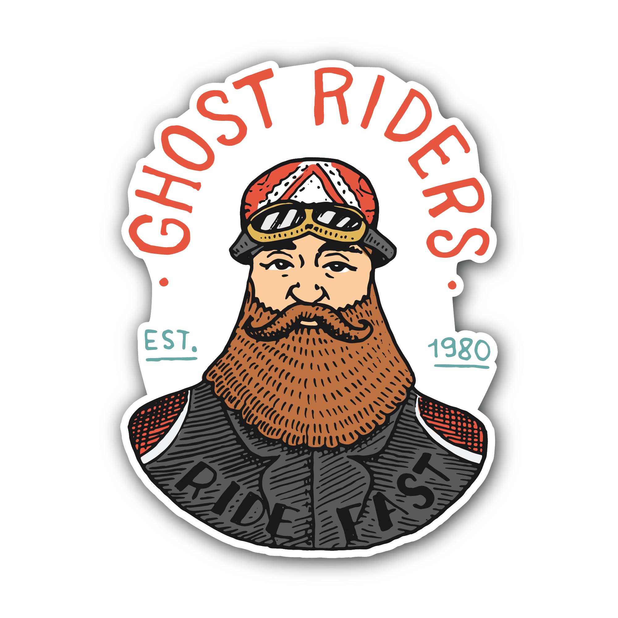 Ghost Riders Sticker, Waterproof Vinyl Decal Sticker Indoor Or Outdoor 2 (Pieces) 3" and 5"