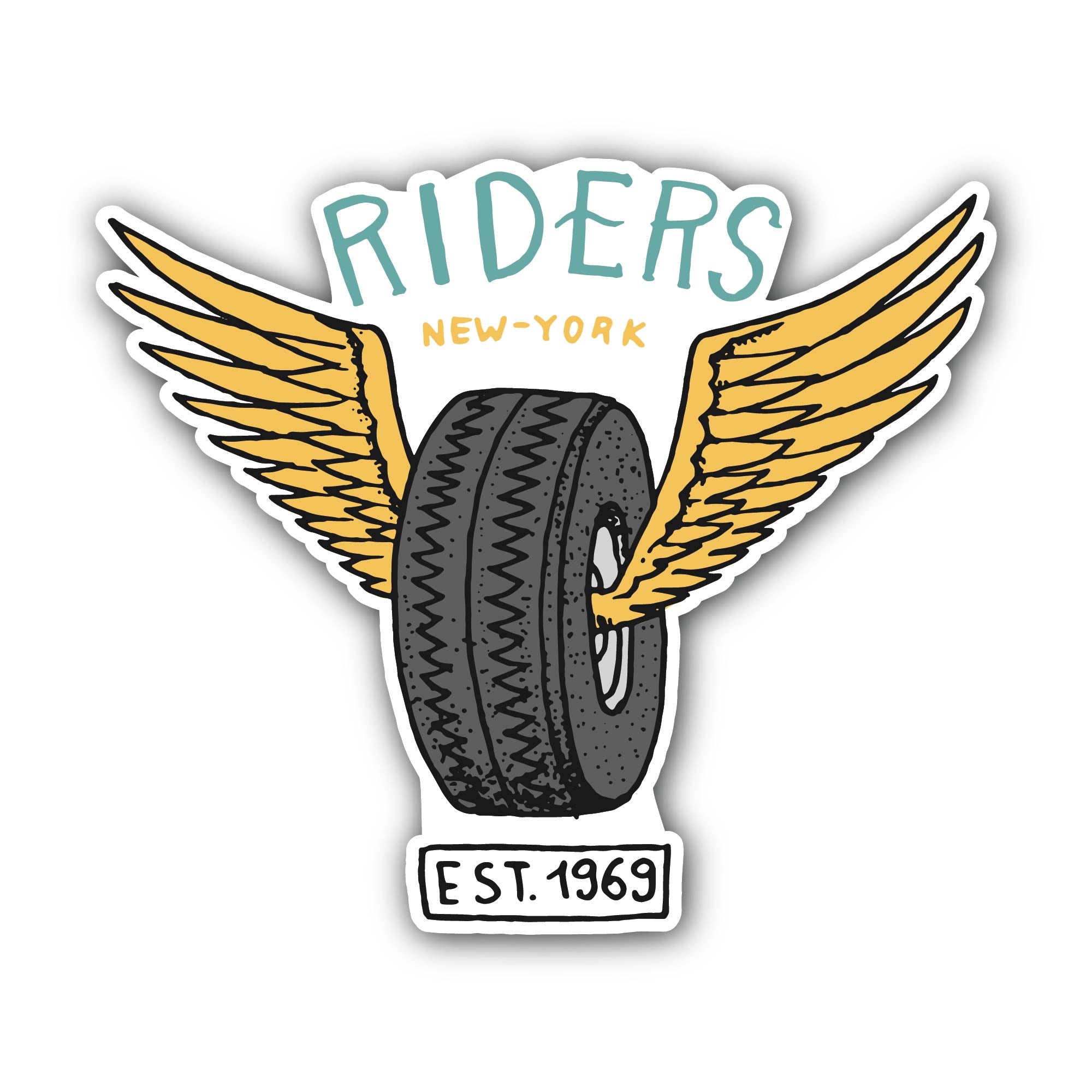 Riders New York Sticker, Waterproof Vinyl Decal Sticker Indoor Or Outdoor 2 (Pieces) 3" and 5"