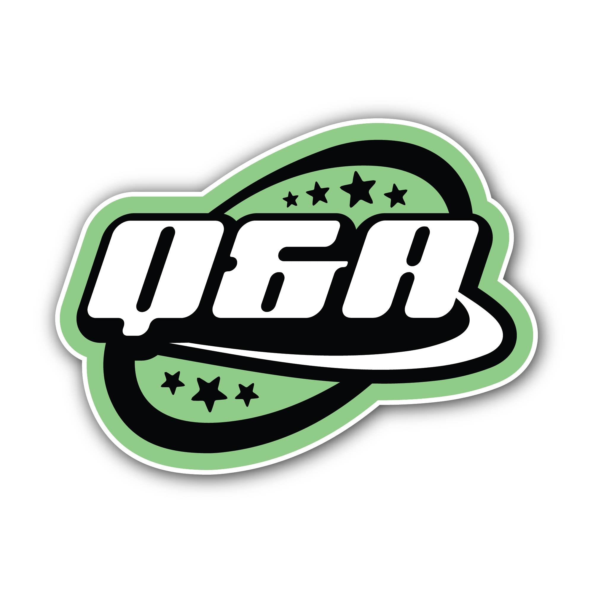 Retro Green & Black Stars Sticker, Waterproof Vinyl Decal Sticker Indoor Or Outdoor 2 (Pieces) 3" and 5"